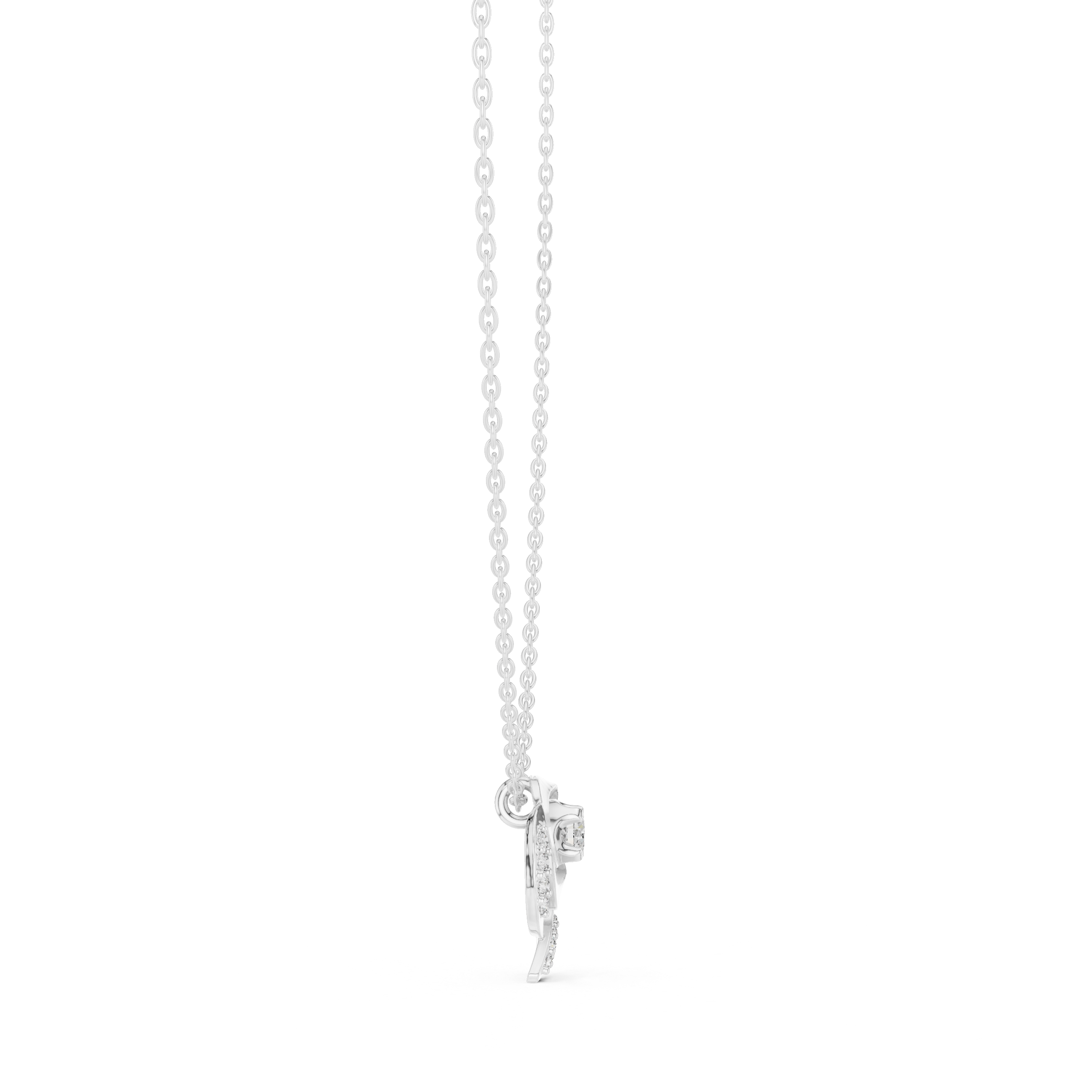 Spiral Diamond Pendant Necklace