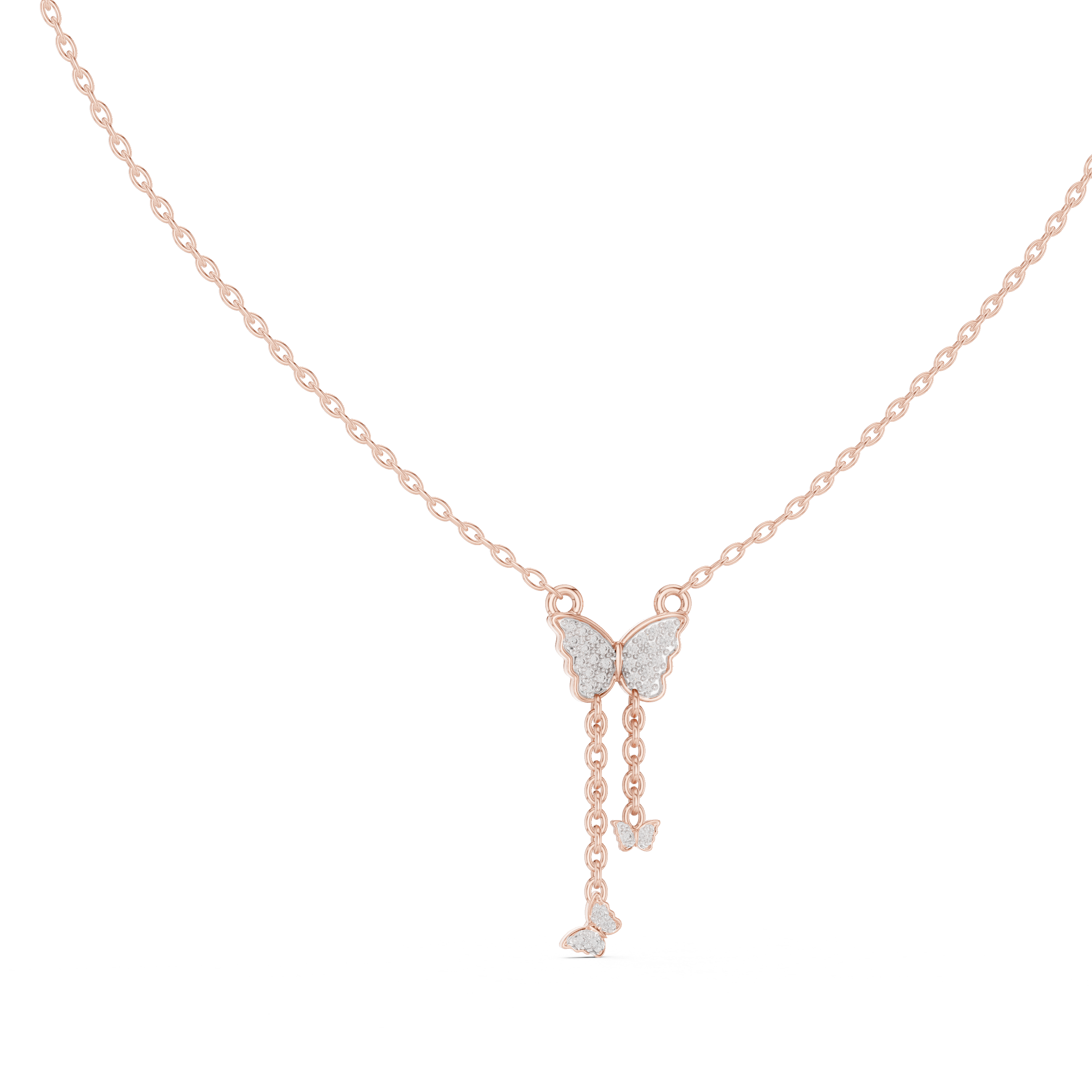 Butterfly Drop Pendant Necklace