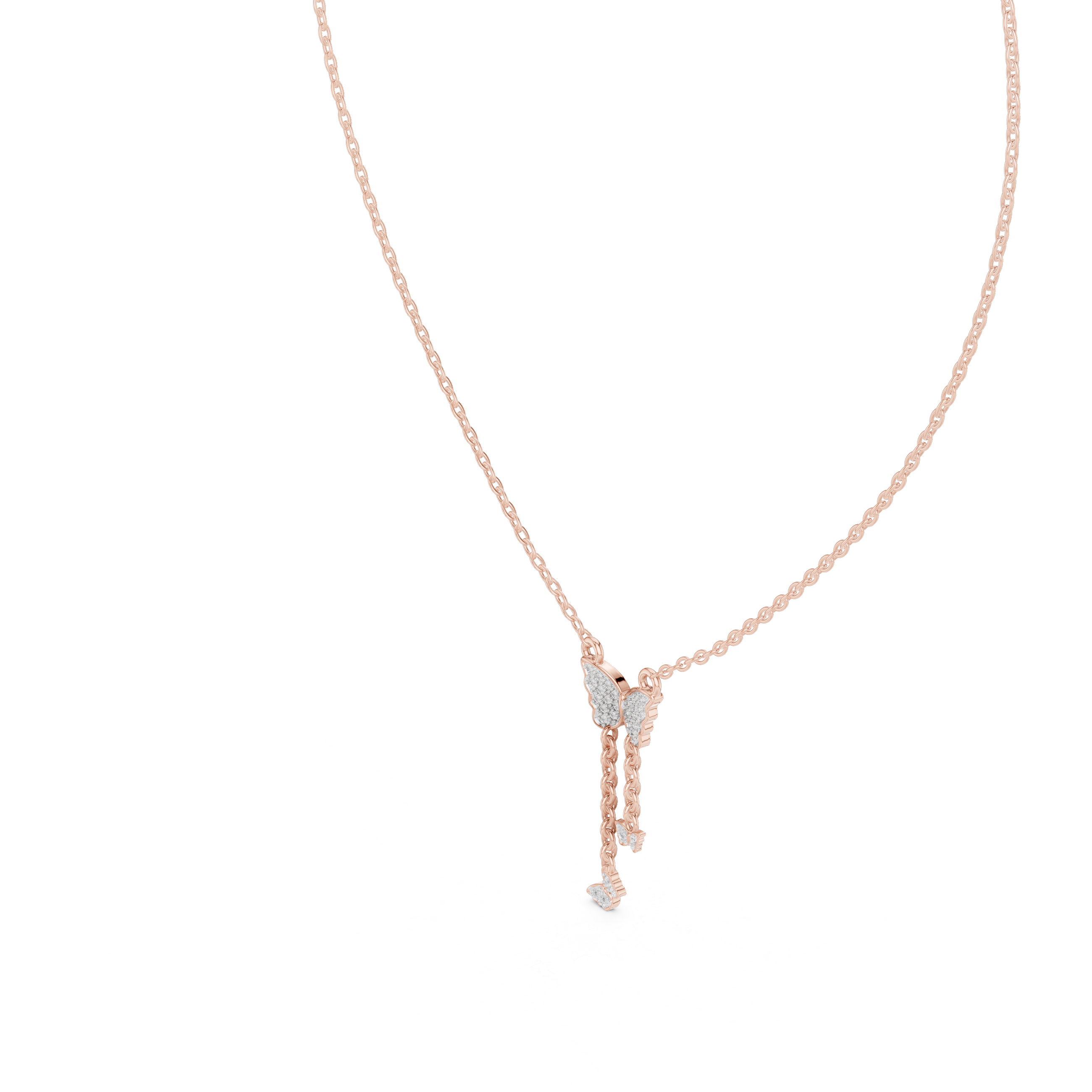 Butterfly Drop Pendant Necklace
