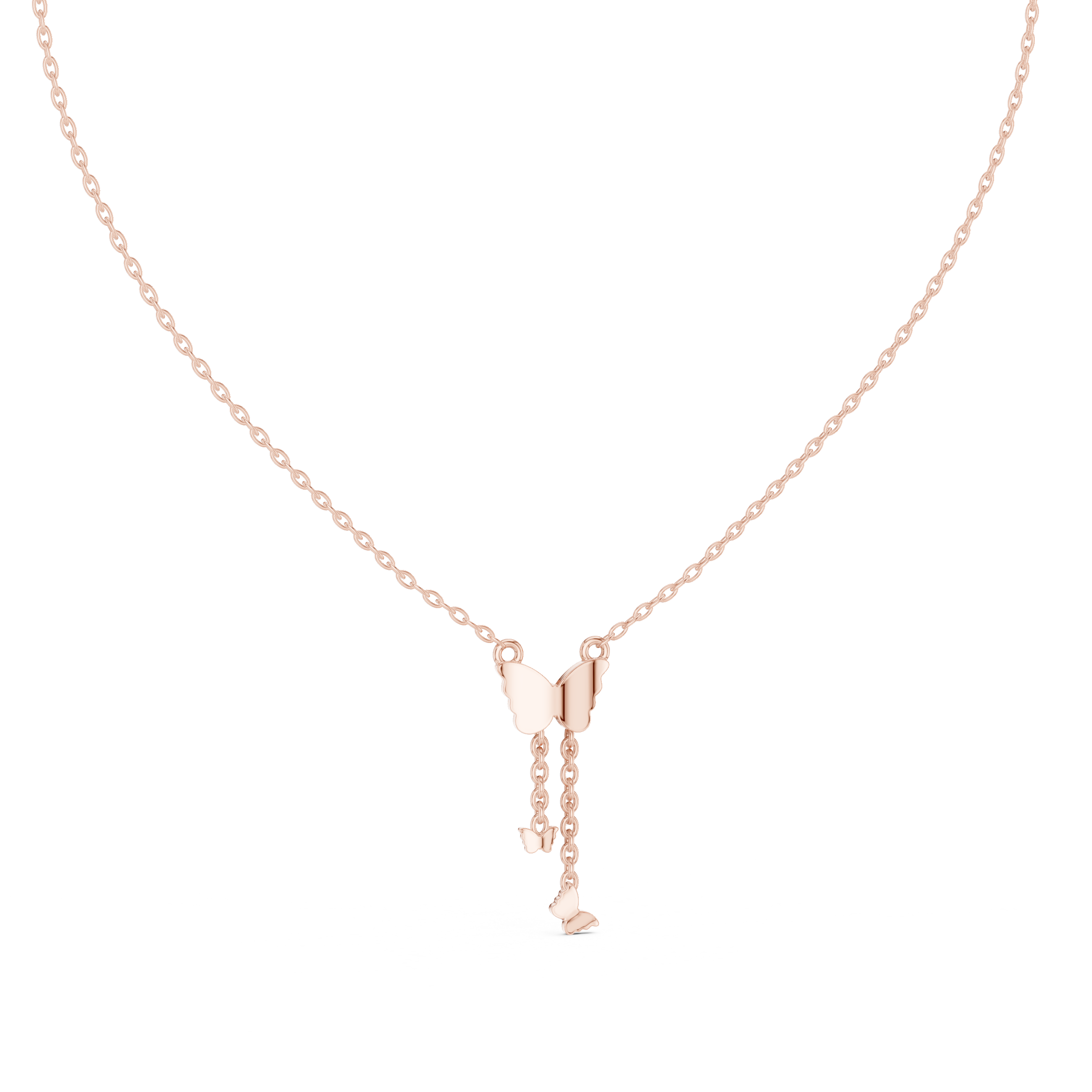 Butterfly Drop Pendant Necklace