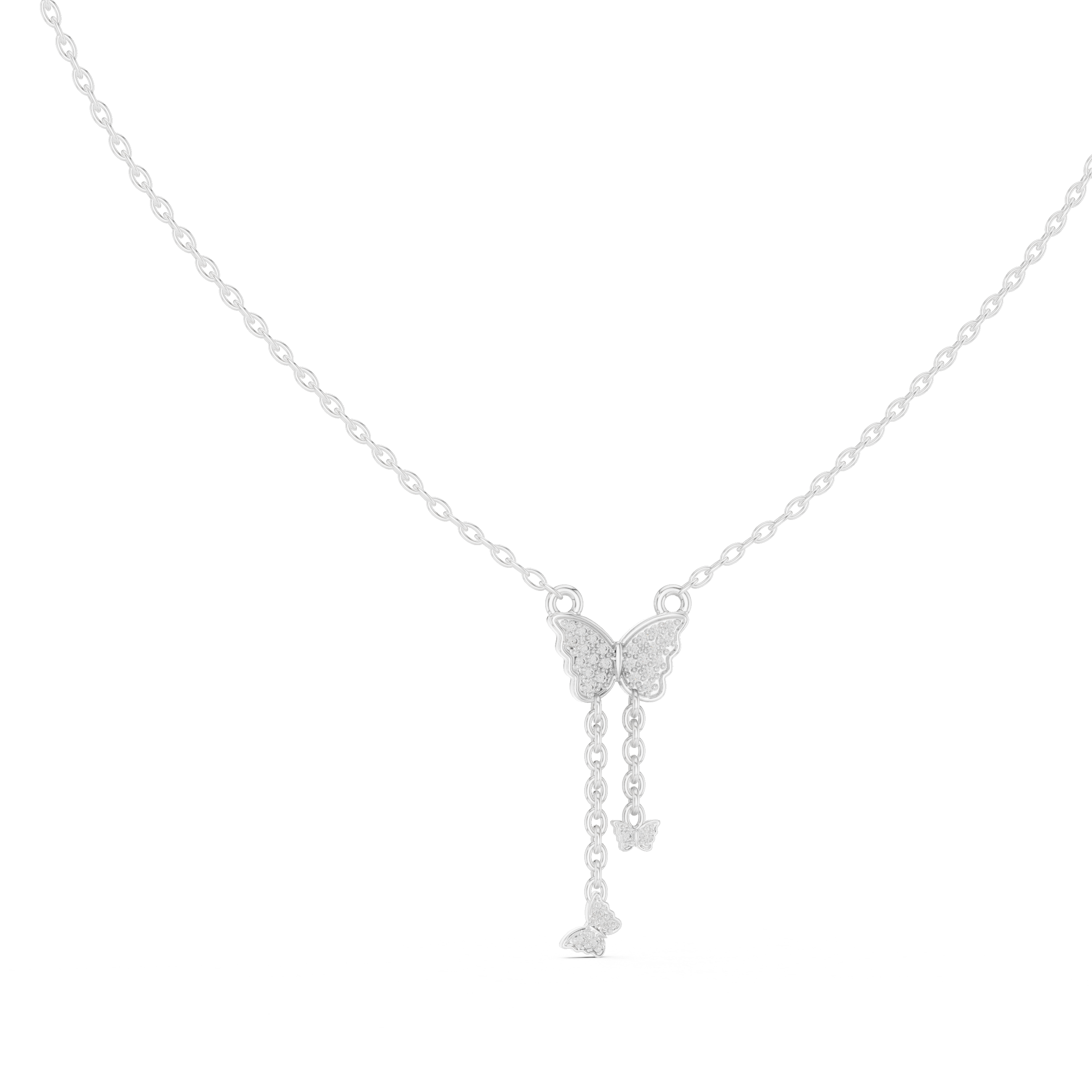 Butterfly Drop Pendant Necklace