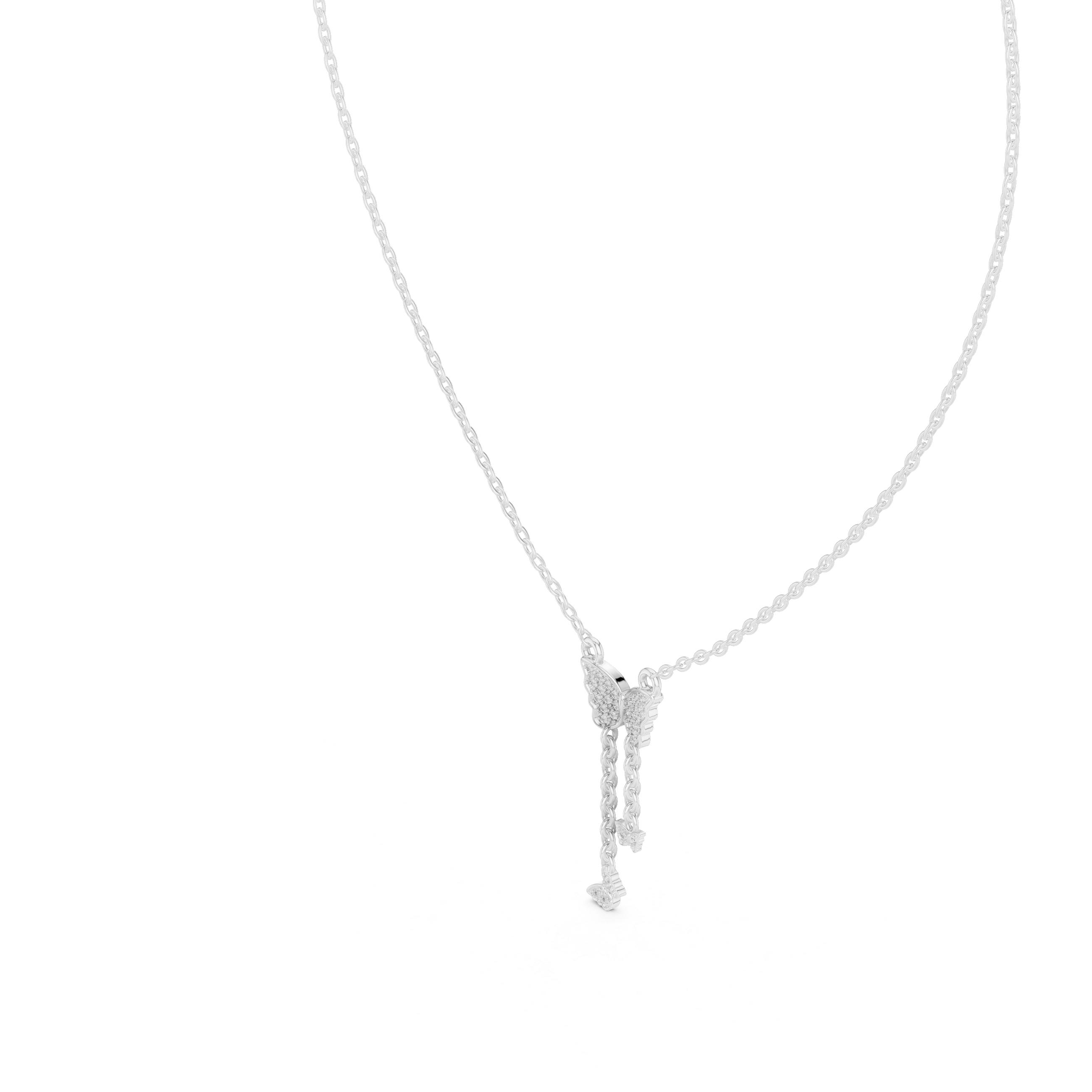 Butterfly Drop Pendant Necklace