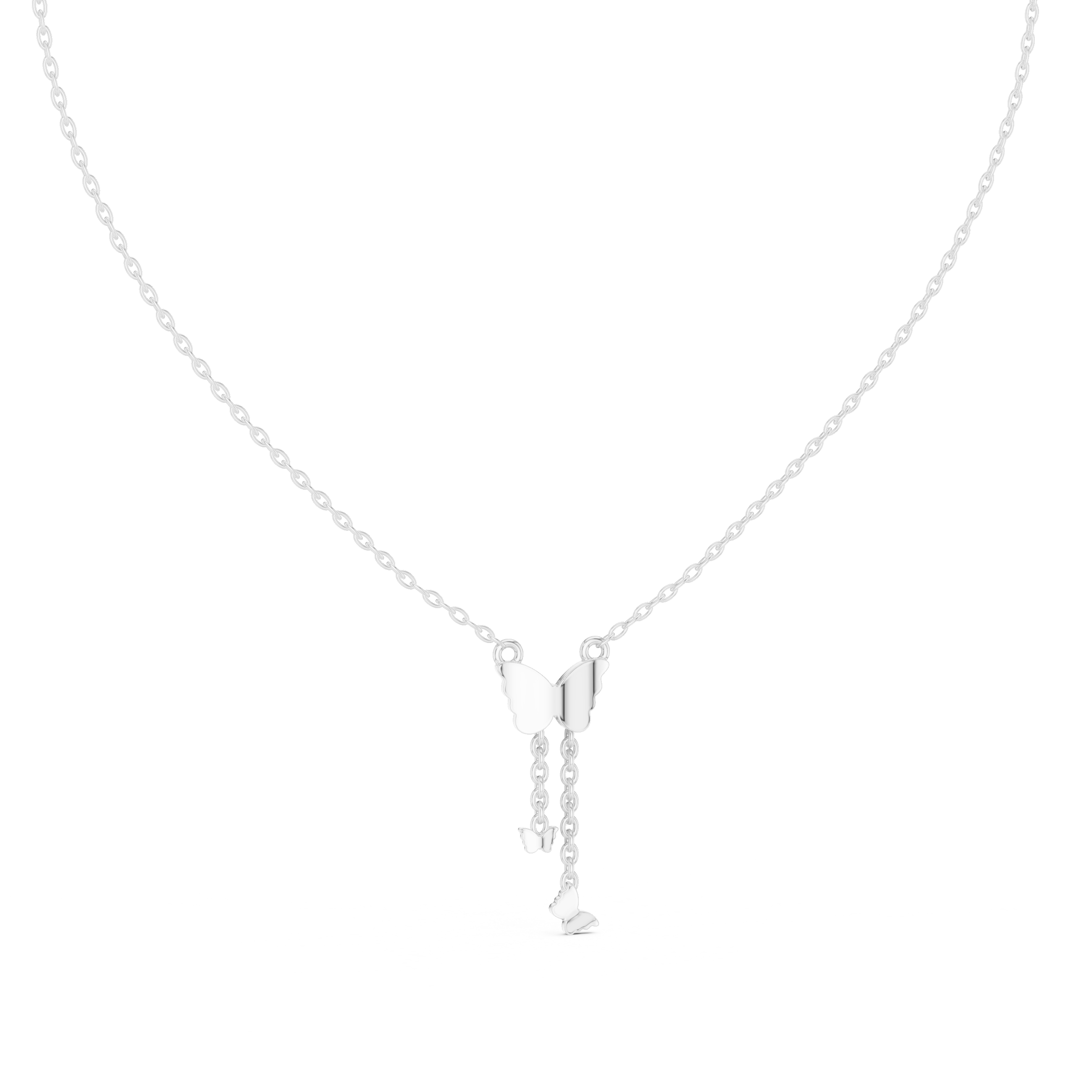 Butterfly Drop Pendant Necklace