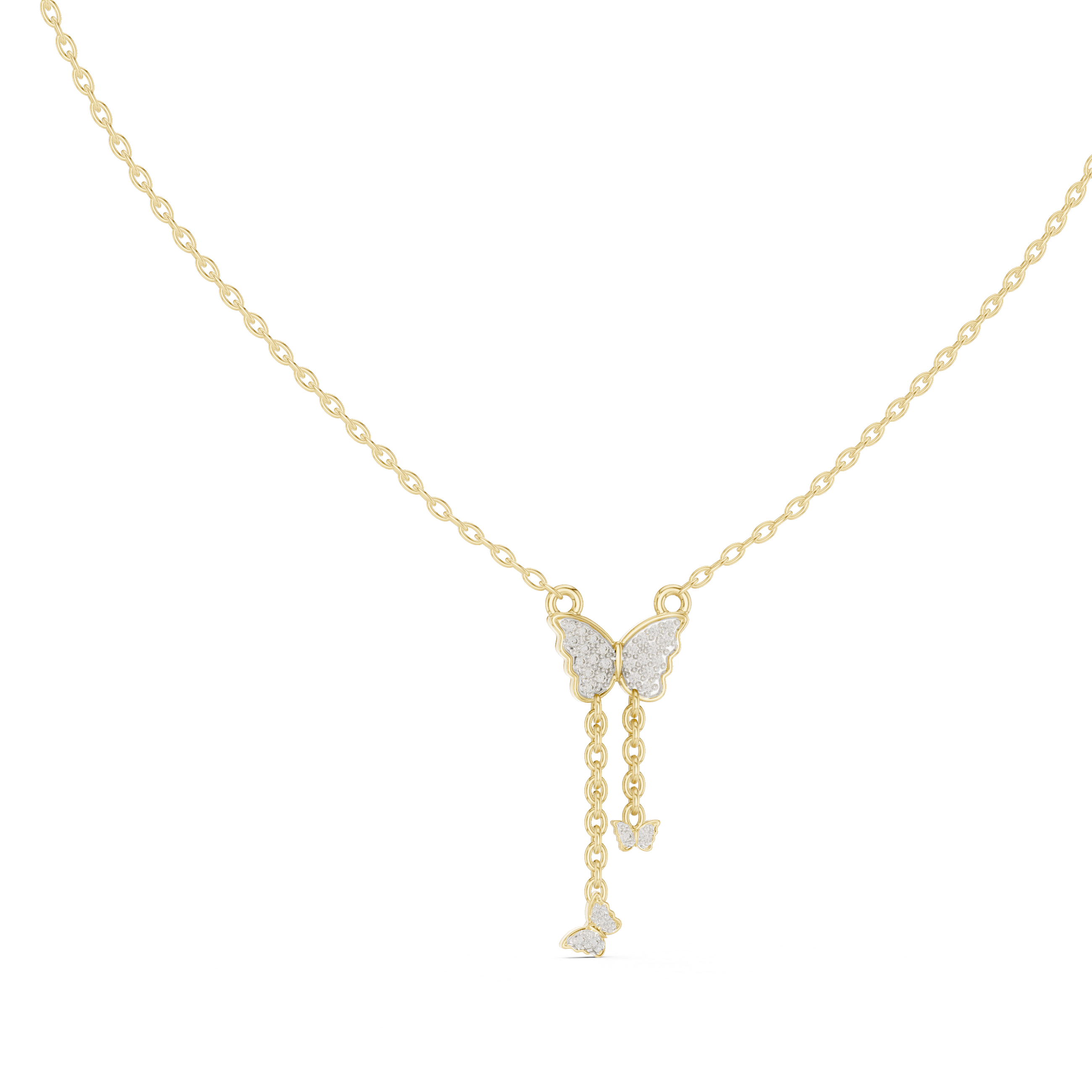 Butterfly Drop Pendant Necklace