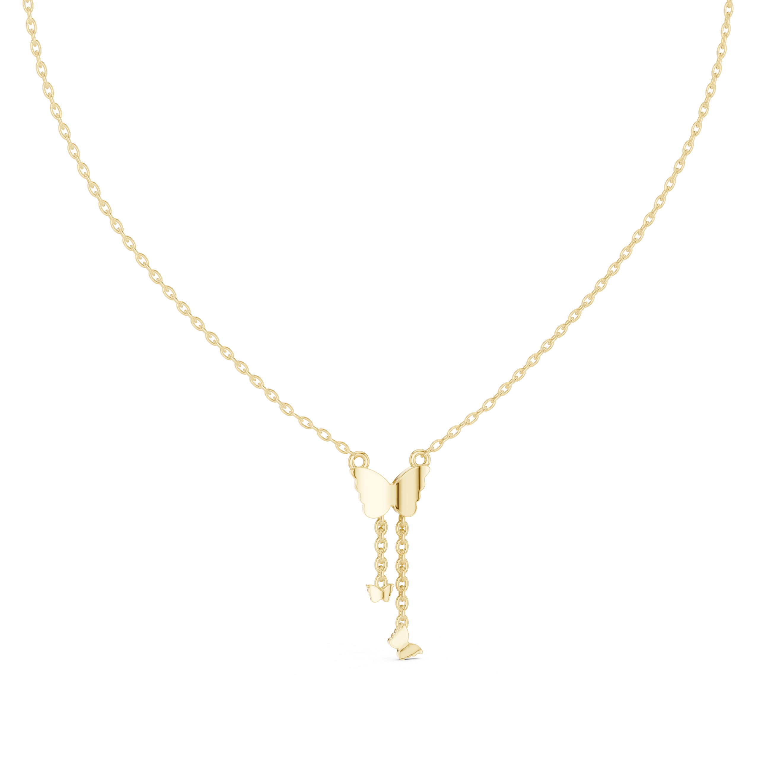 Butterfly Drop Pendant Necklace