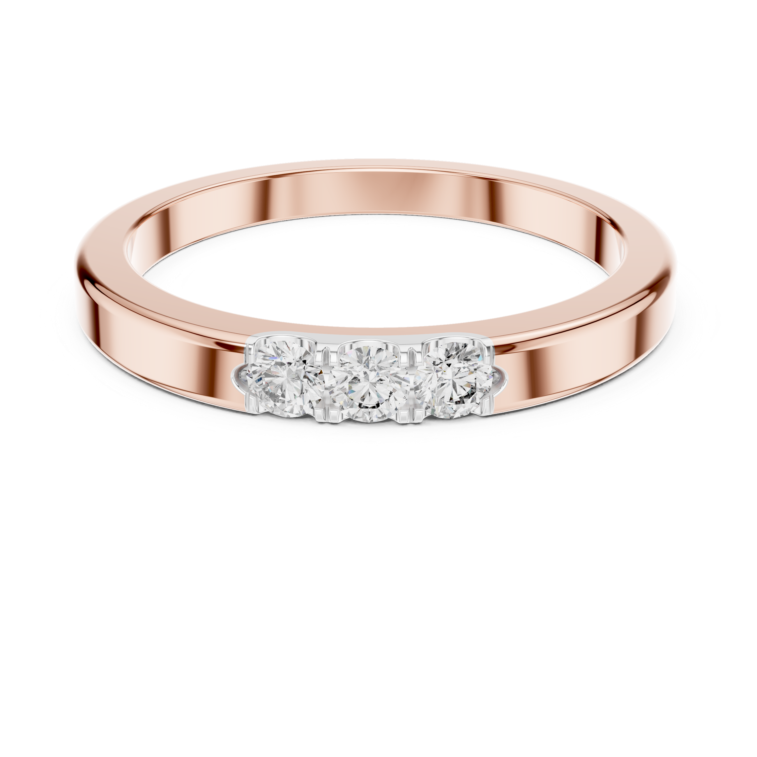 Minimal Three-Stone Diamond Ring