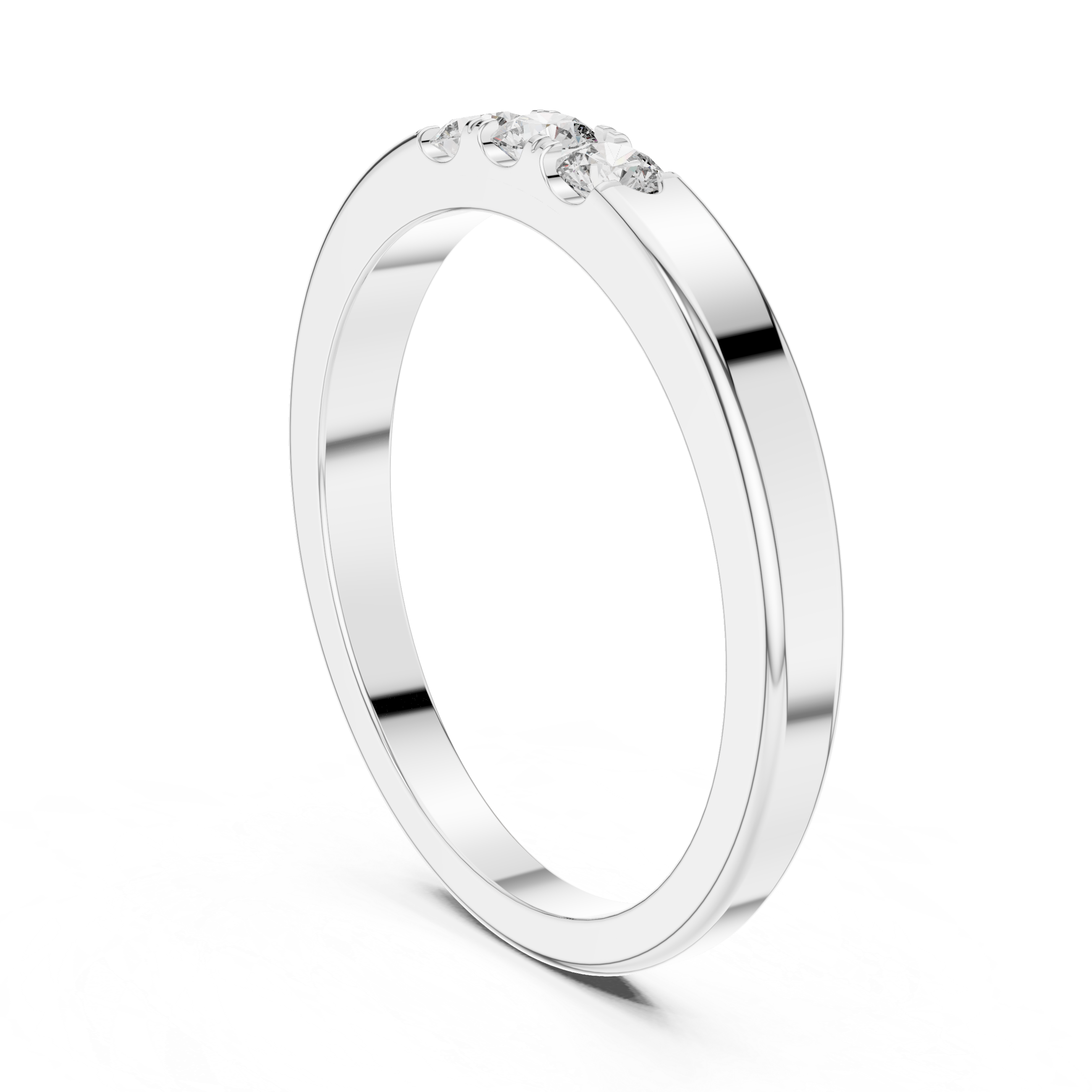Minimal Three-Stone Diamond Ring