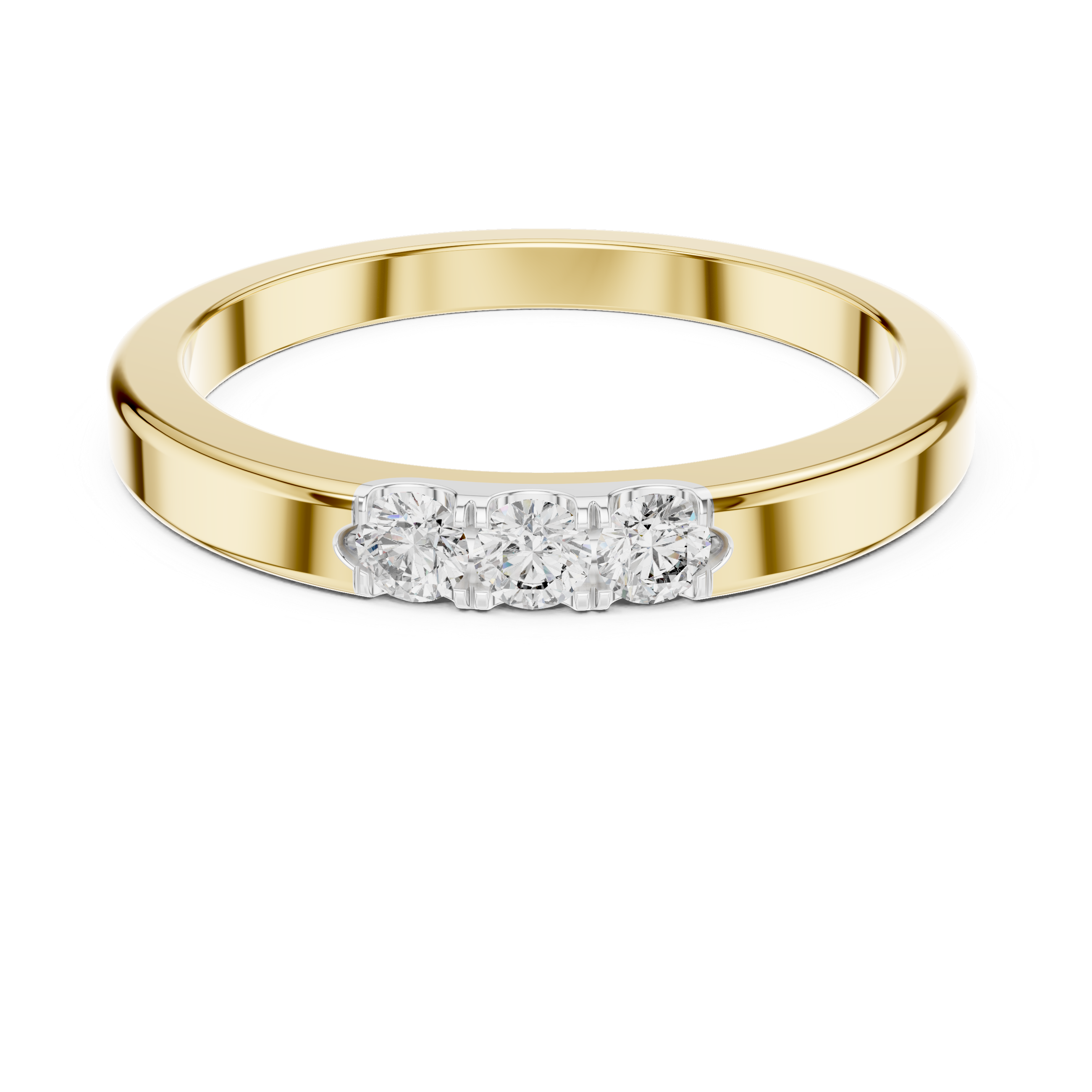 Minimal Three-Stone Diamond Ring