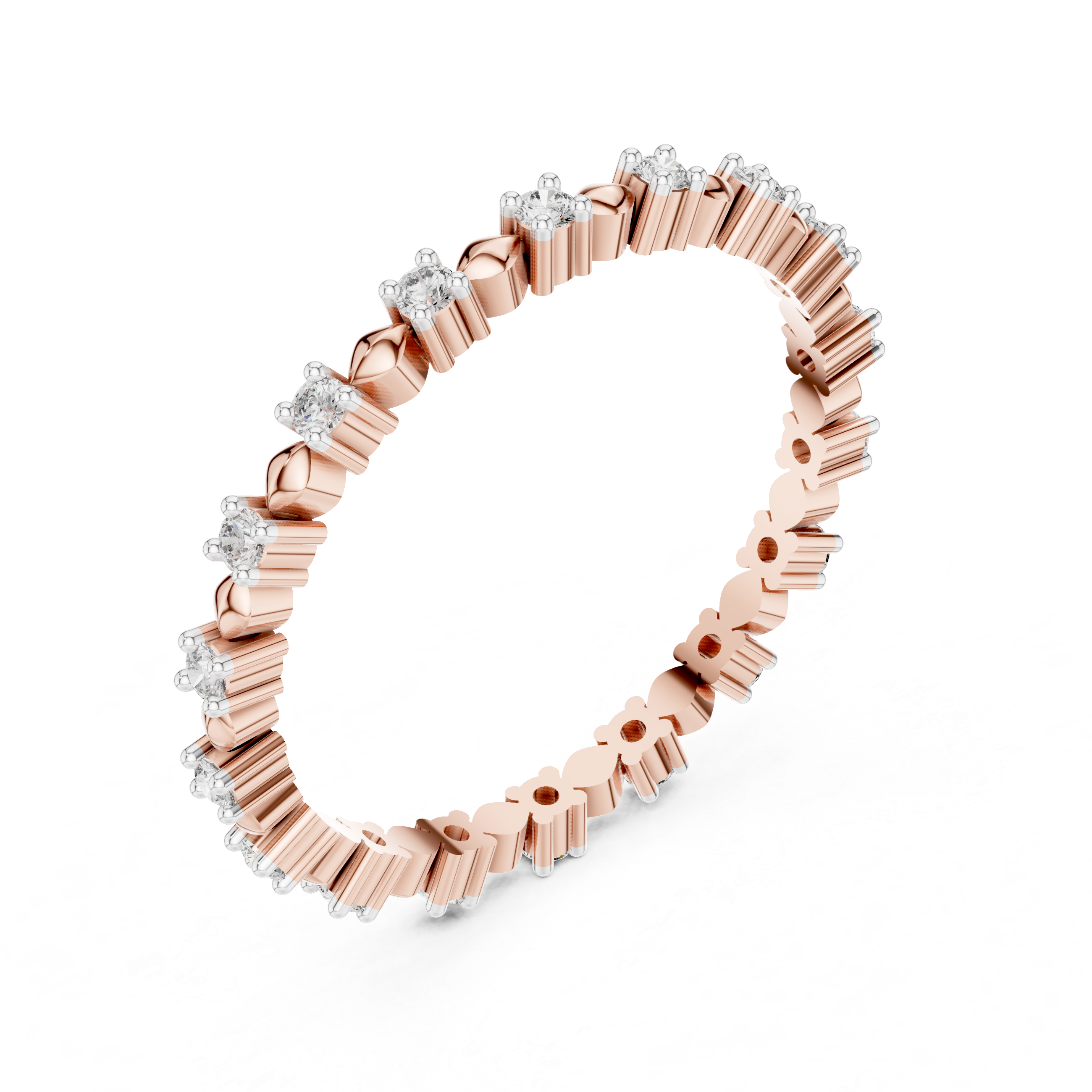 Full Eternity Diamond Band with Geometric Accents
