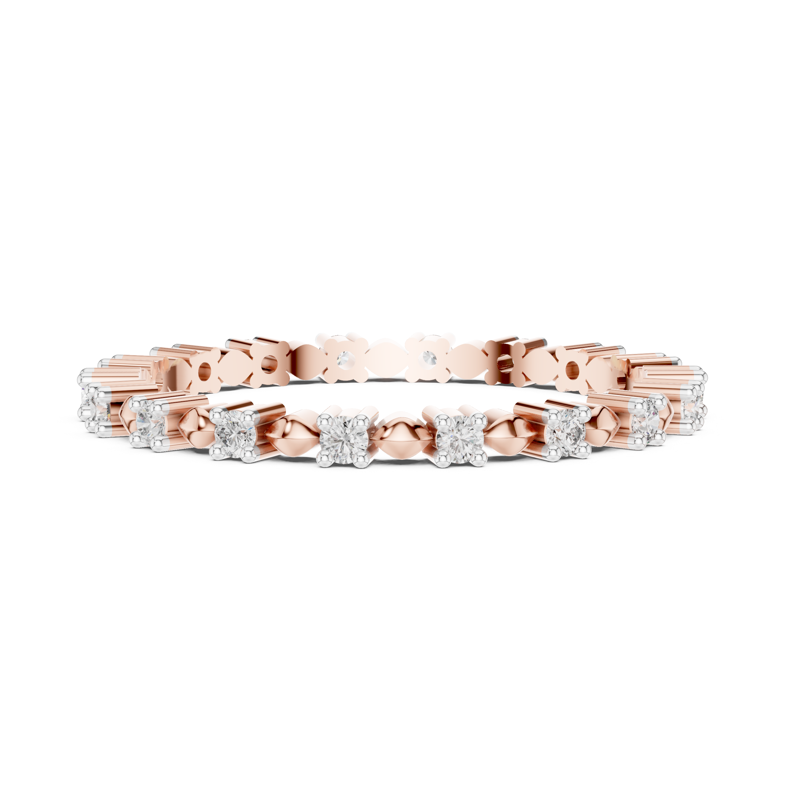 Full Eternity Diamond Band with Geometric Accents