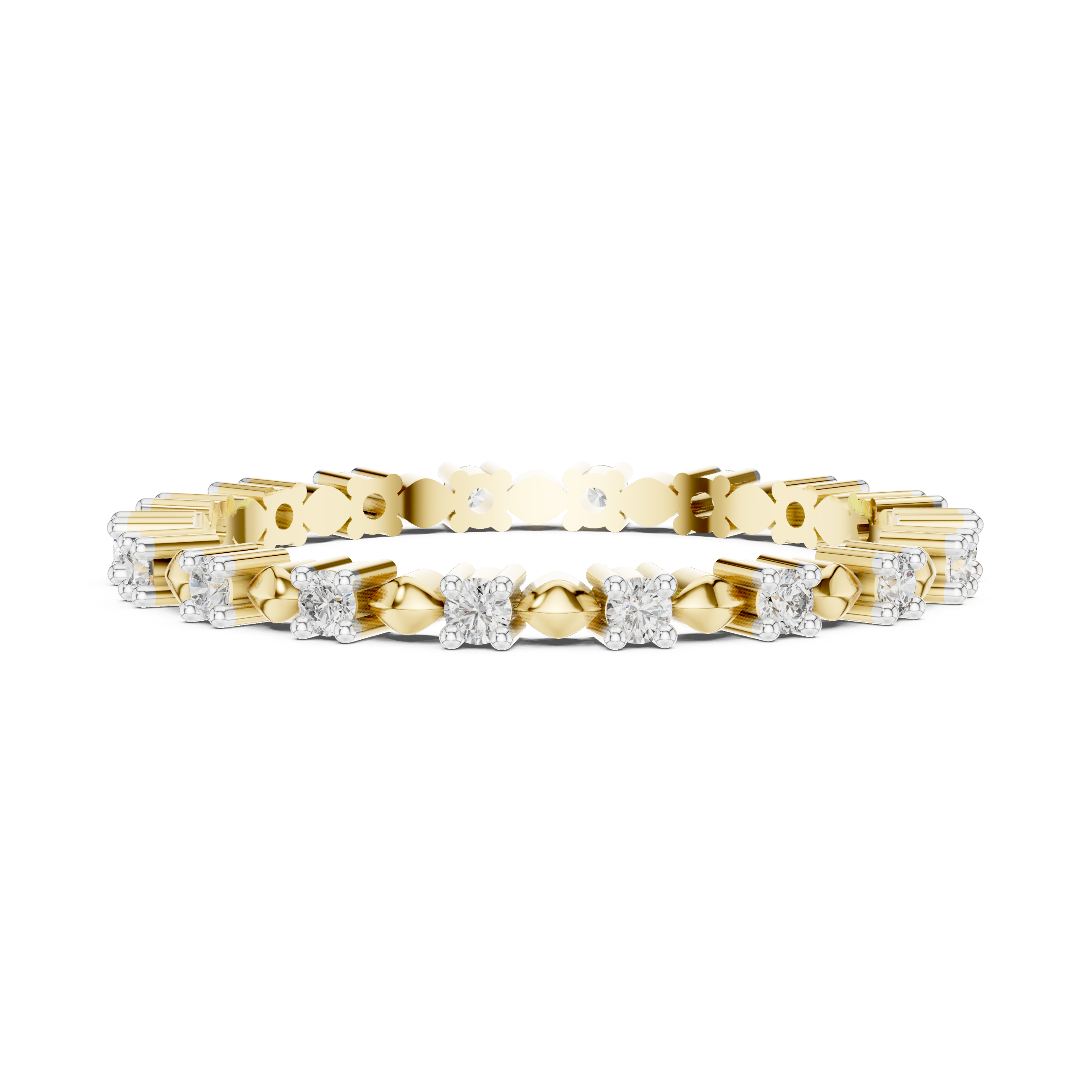 Full Eternity Diamond Band with Geometric Accents