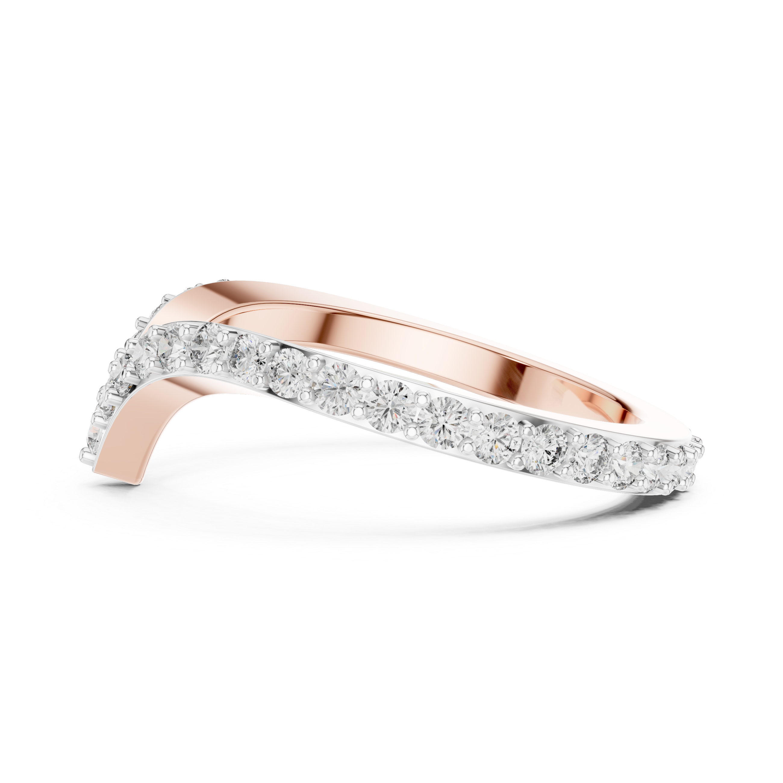 V-Shaped Pavé Diamond Ring