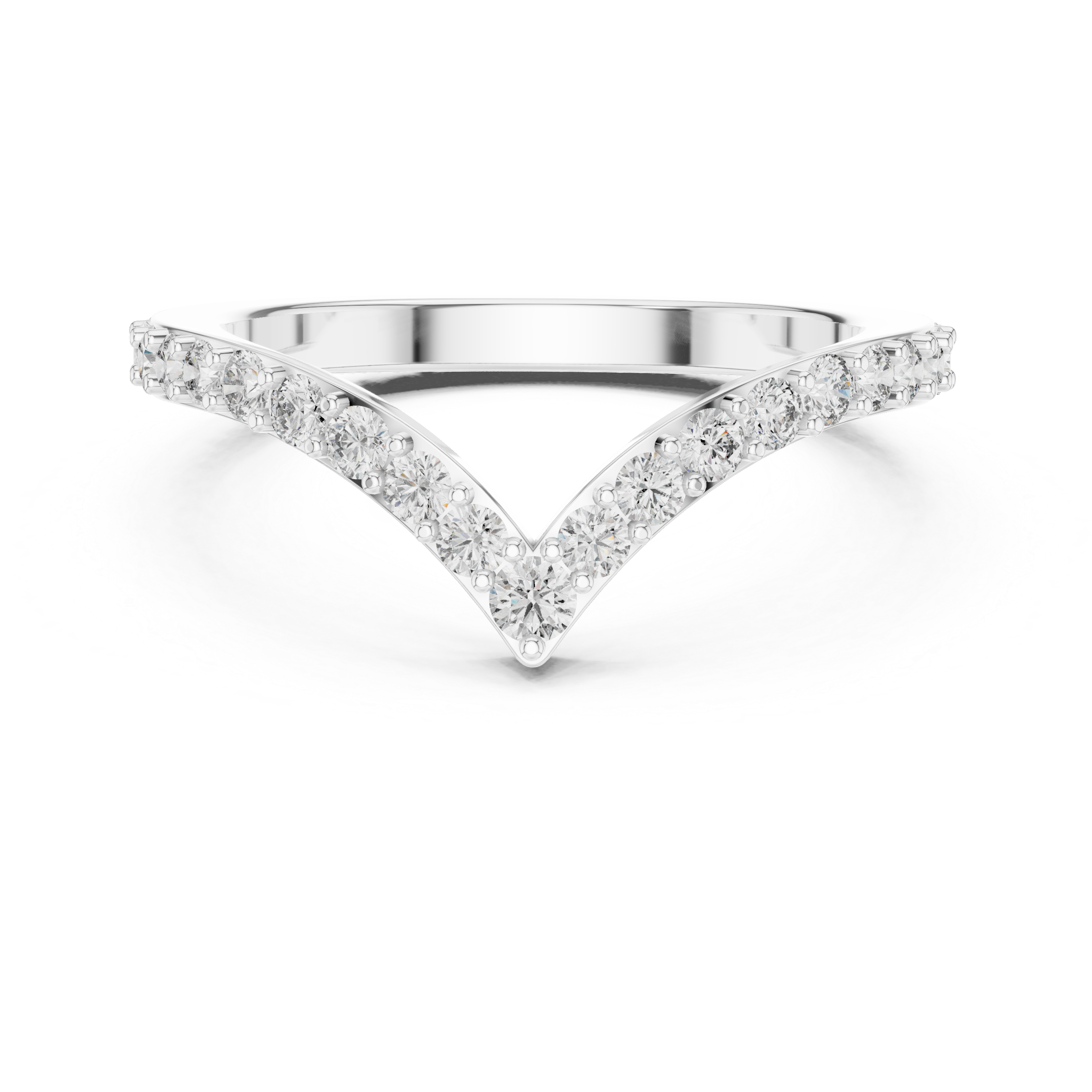 V-Shaped Pavé Diamond Ring