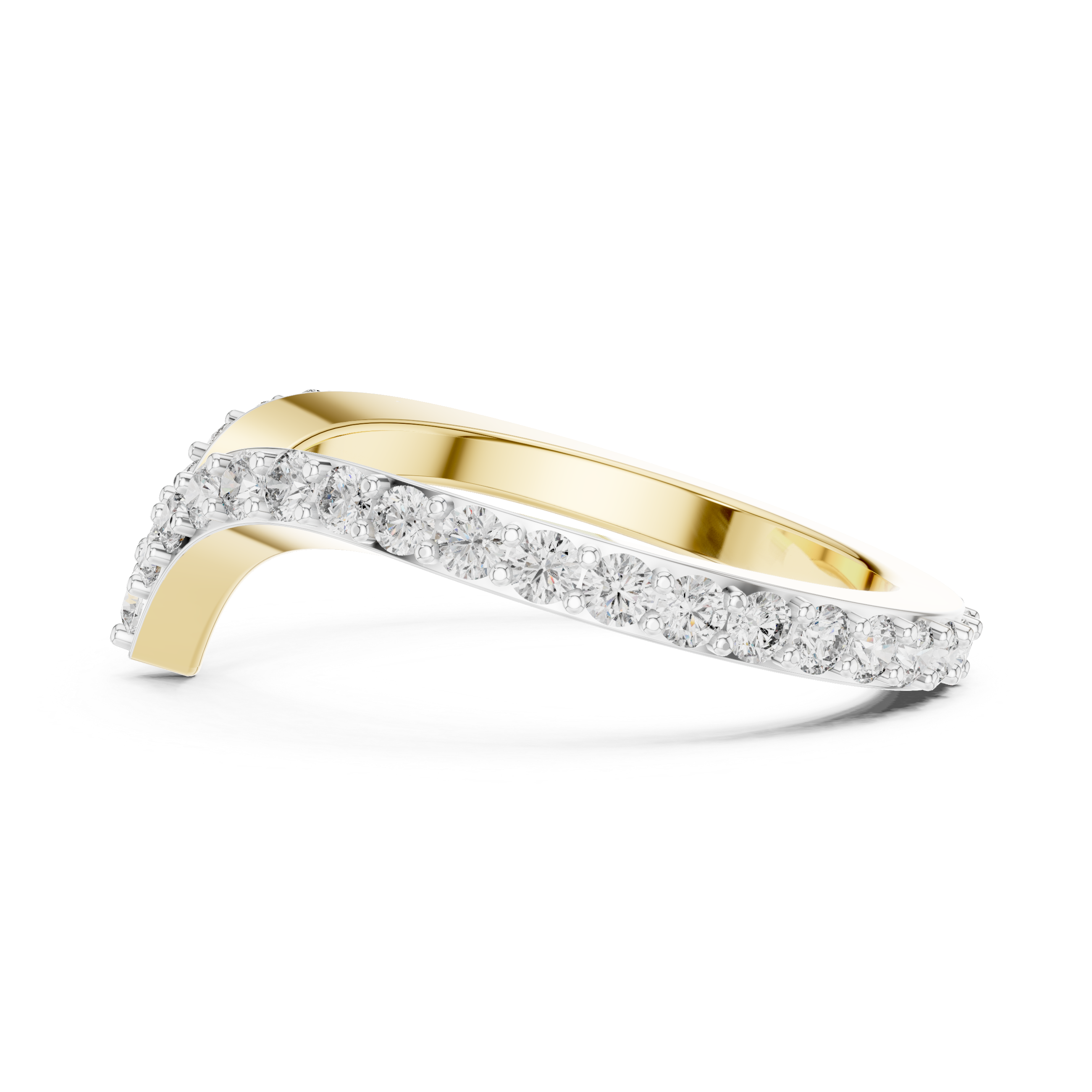 V-Shaped Pavé Diamond Ring