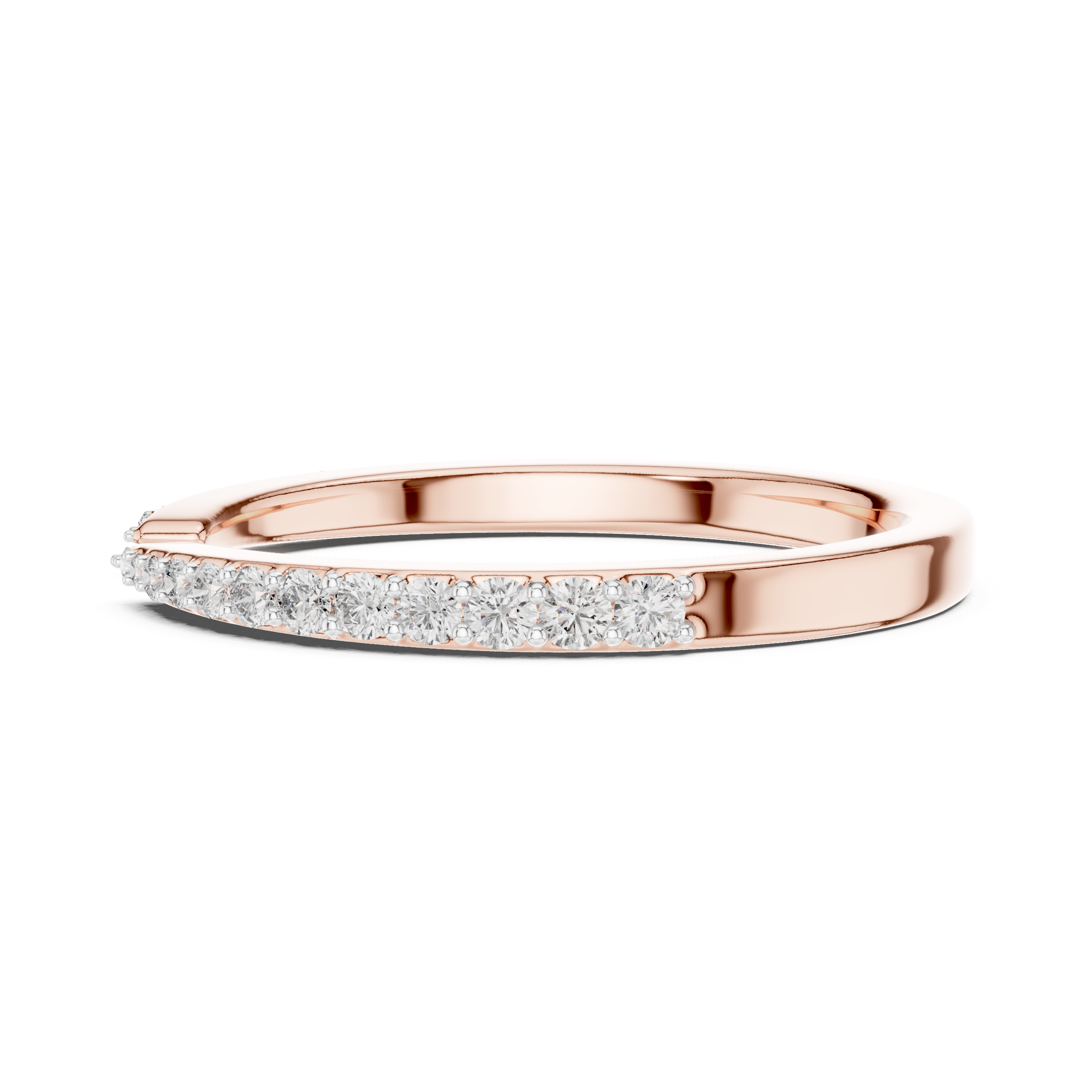 Open Band Diamond Ring with Pavé Ends