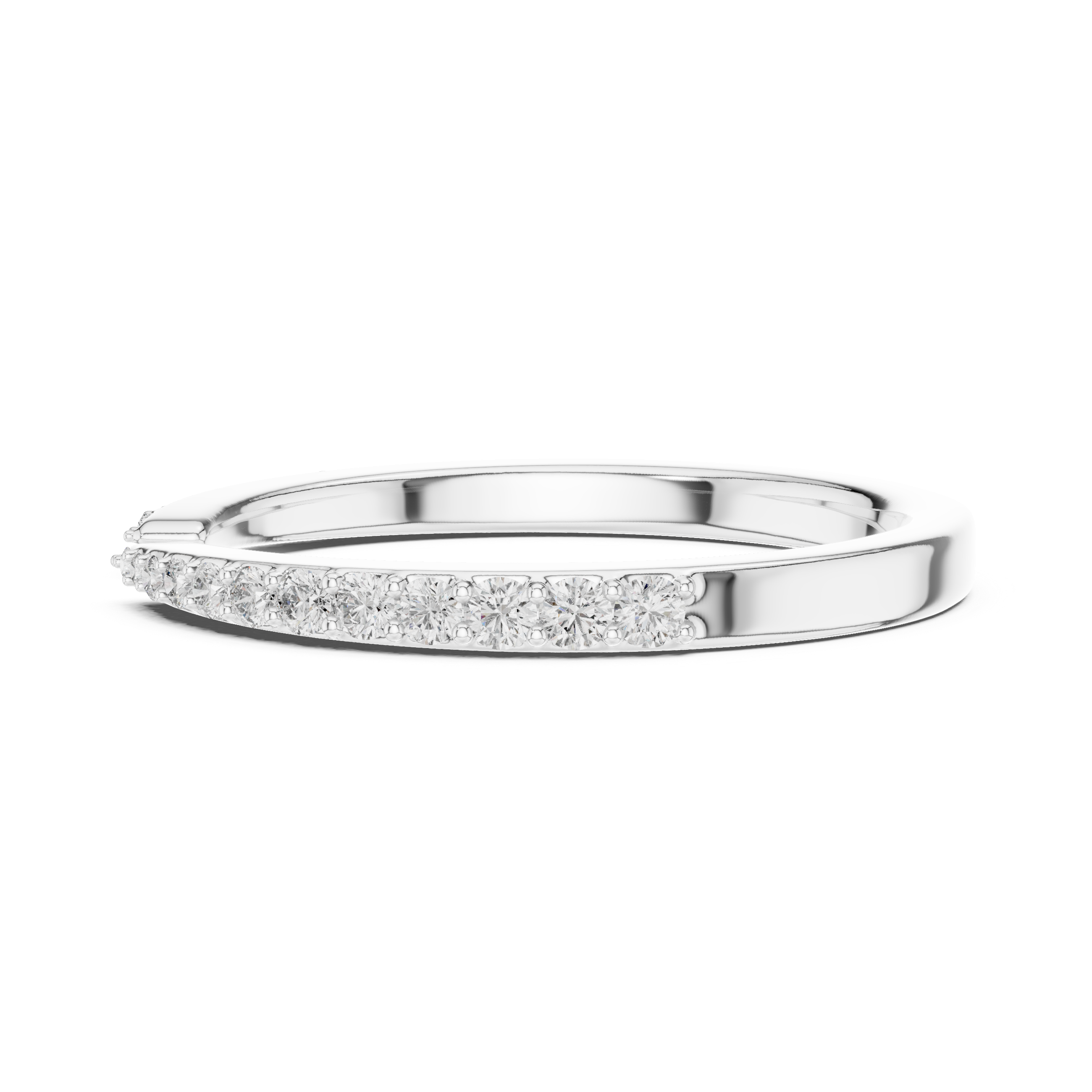 Open Band Diamond Ring with Pavé Ends