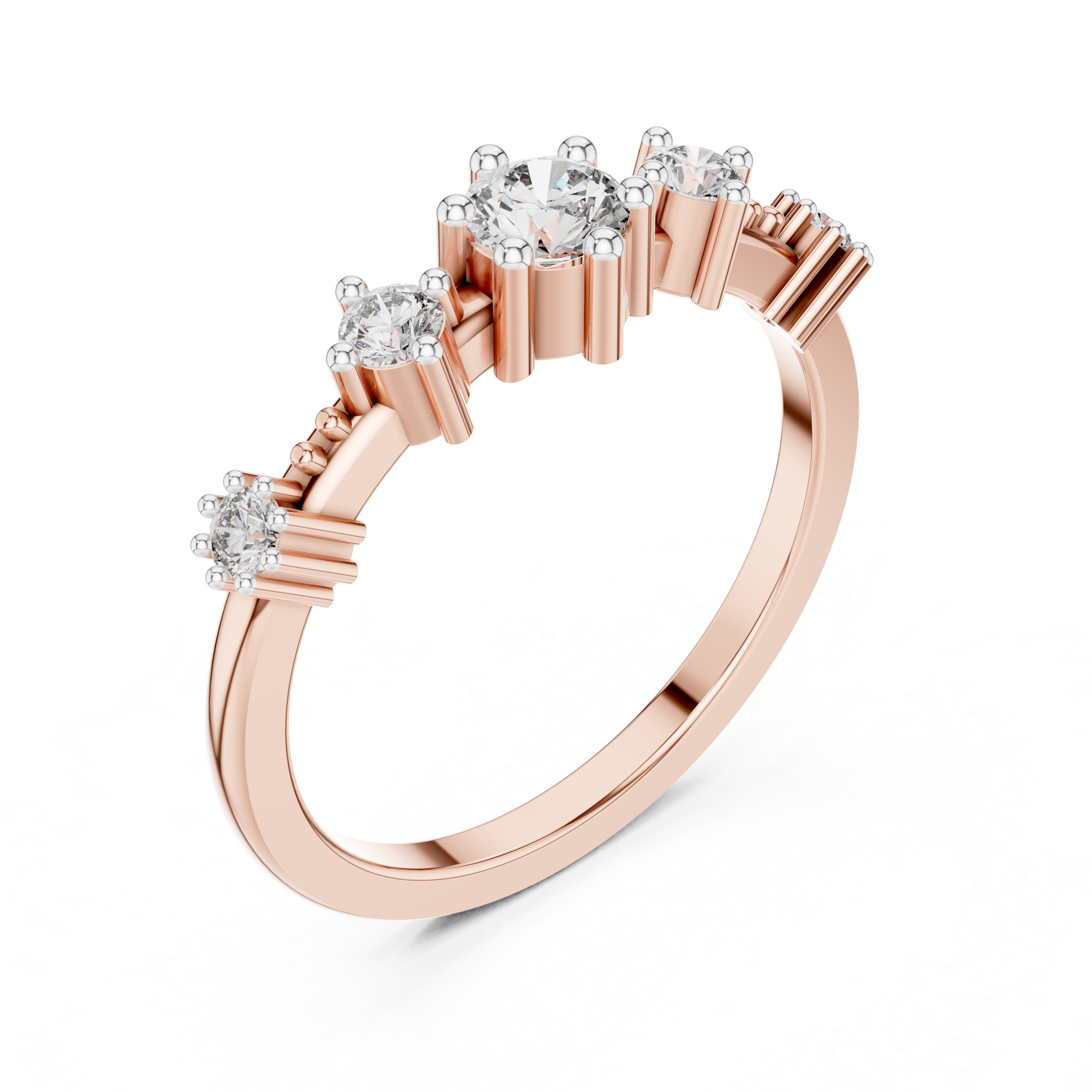 Five Stone Diamond Band Ring