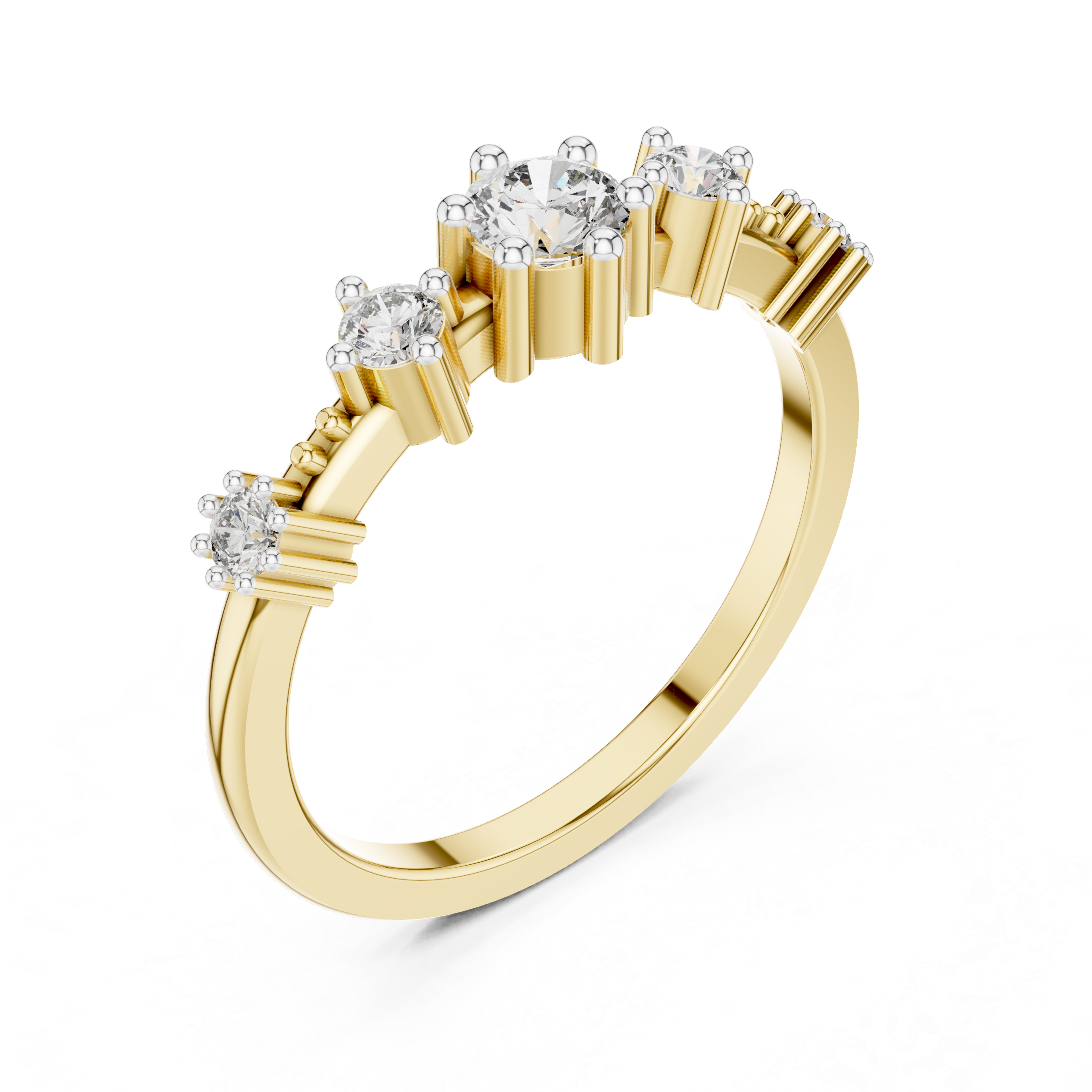 Five Stone Diamond Band Ring