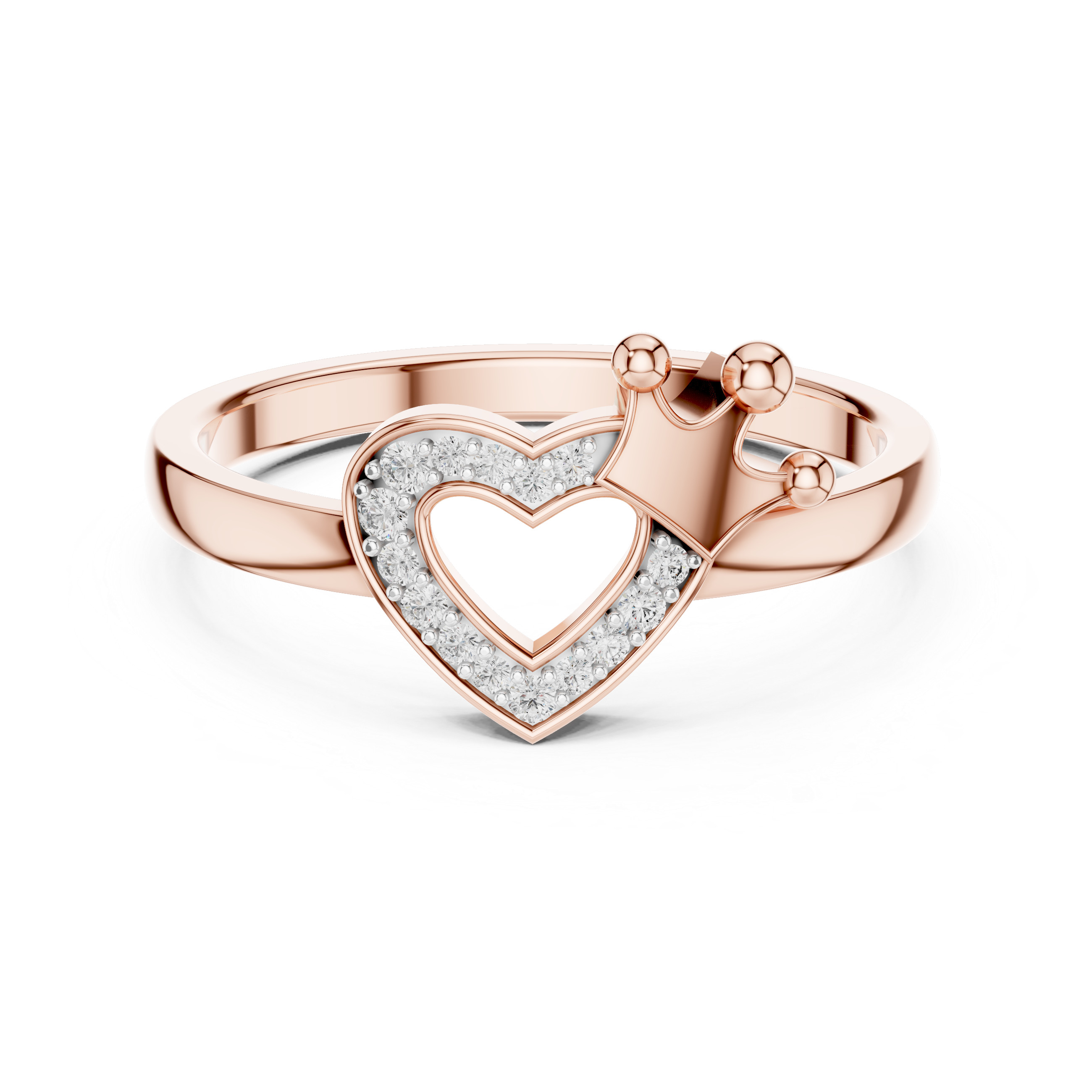 Heart & Crown Diamond Ring