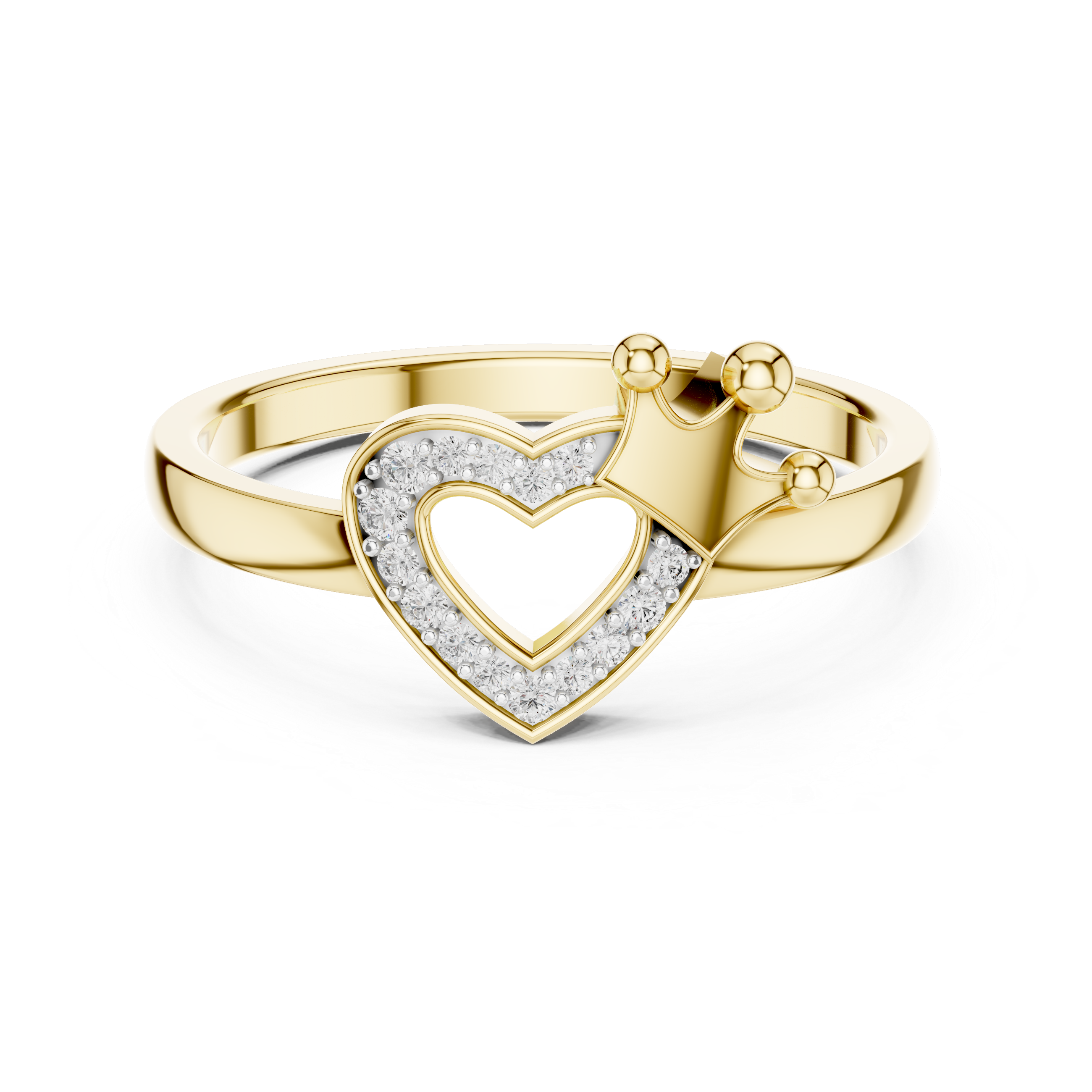 Heart & Crown Diamond Ring