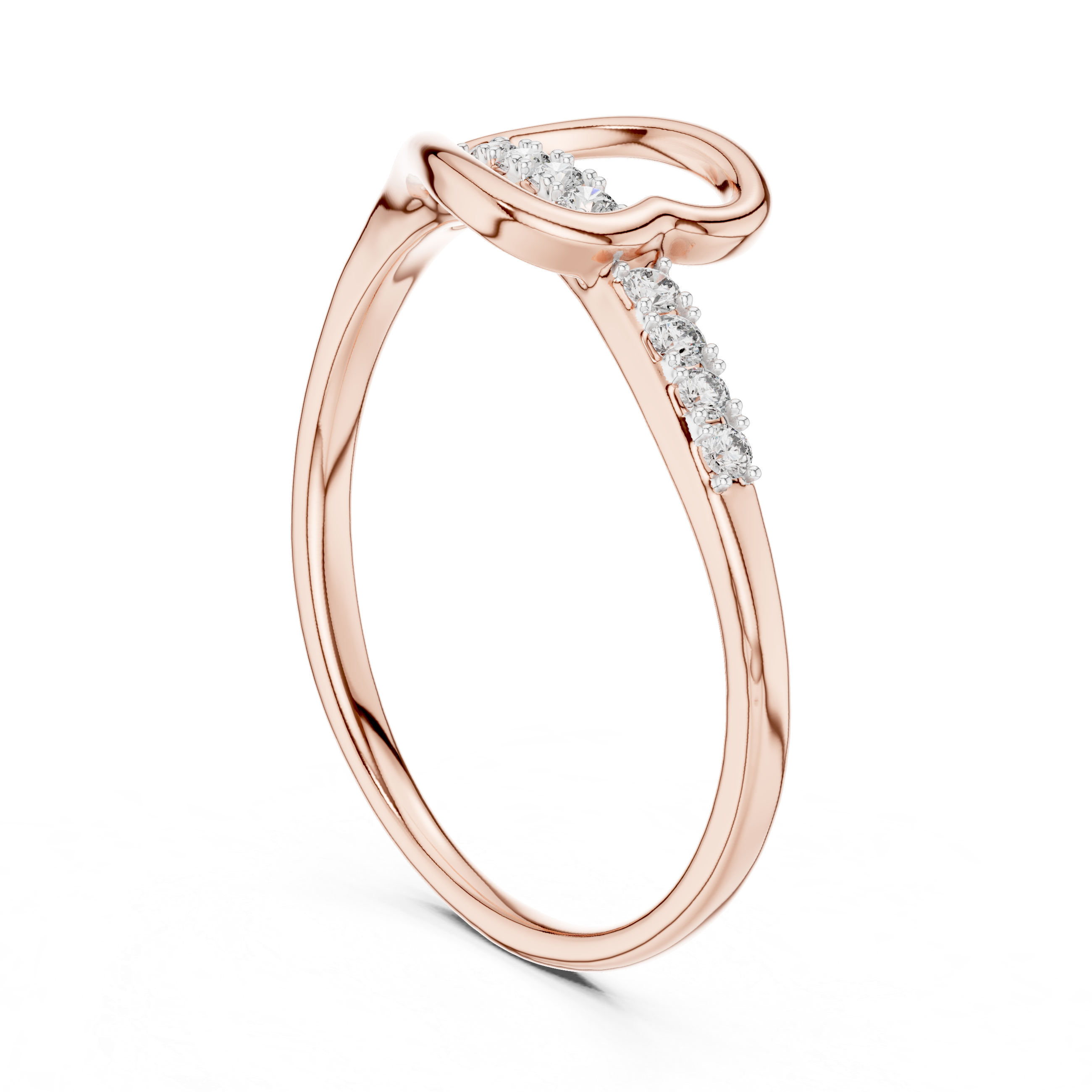 Modern Loop Diamond Accent Ring