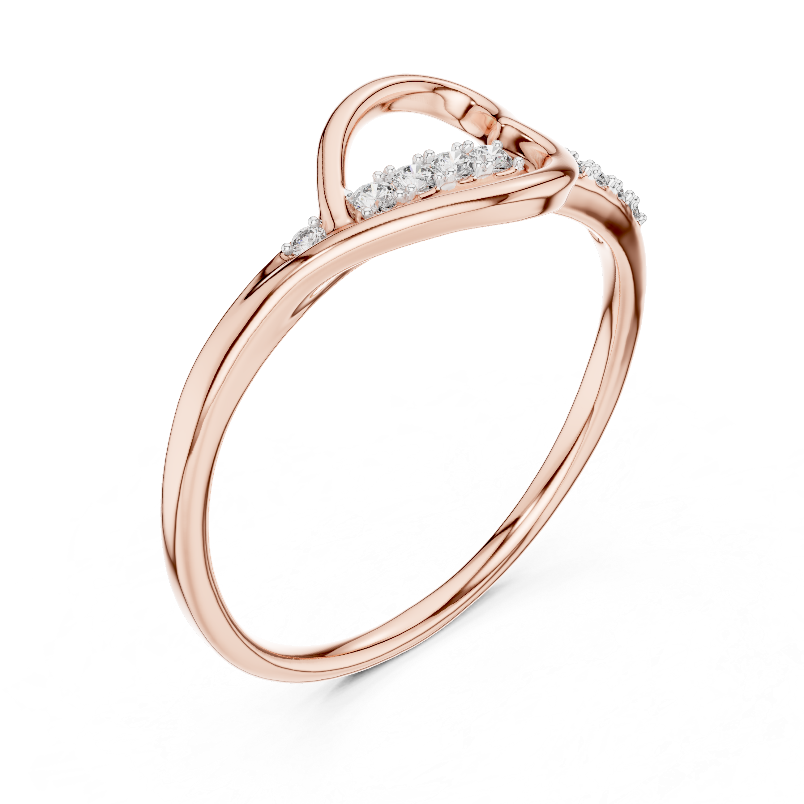 Modern Loop Diamond Accent Ring