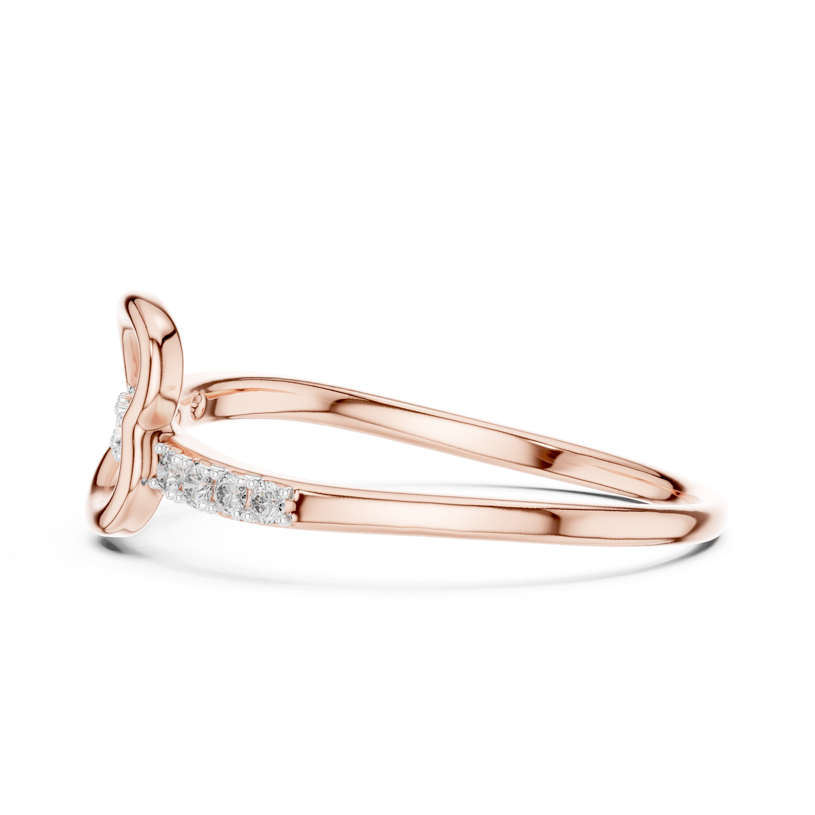 Modern Loop Diamond Accent Ring