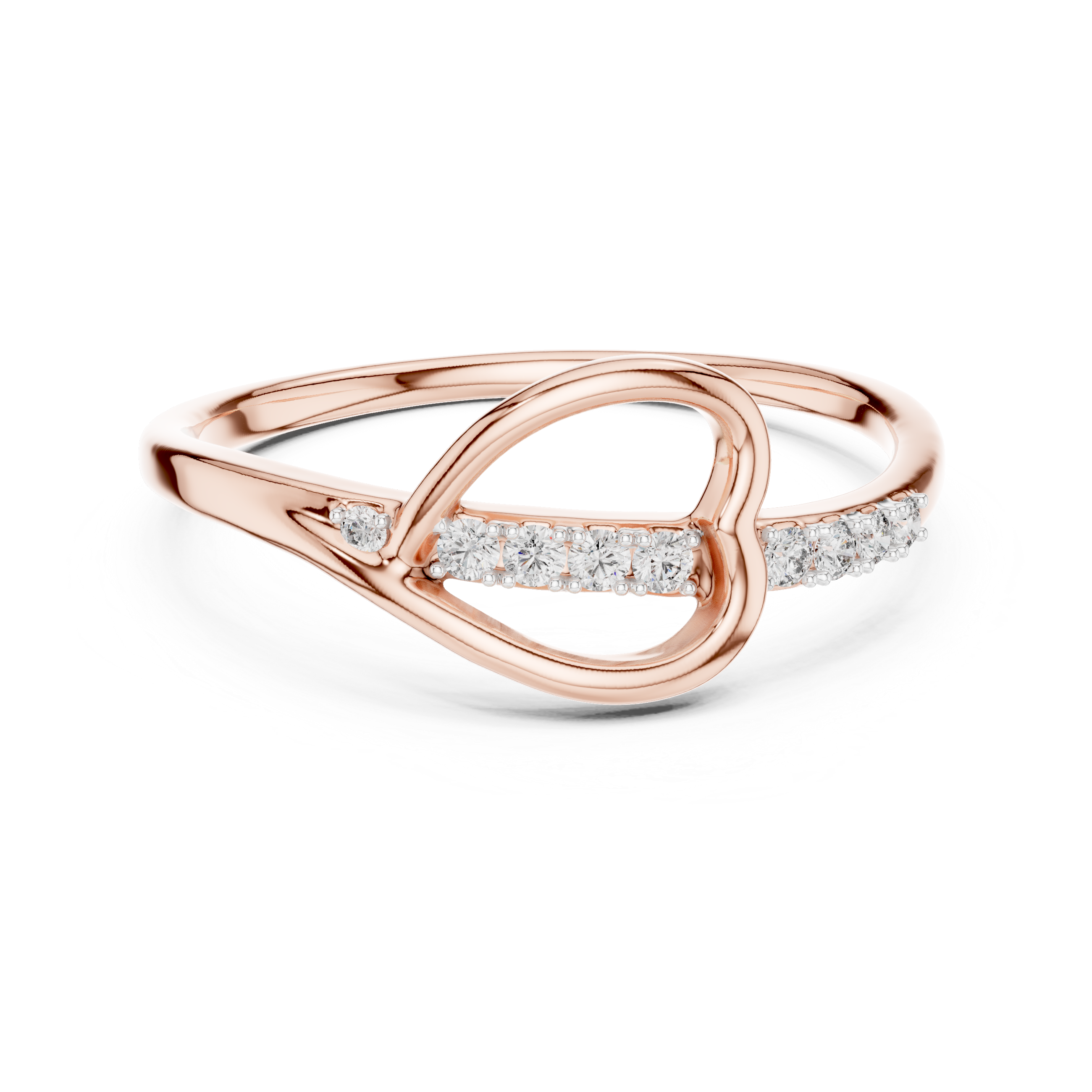 Modern Loop Diamond Accent Ring