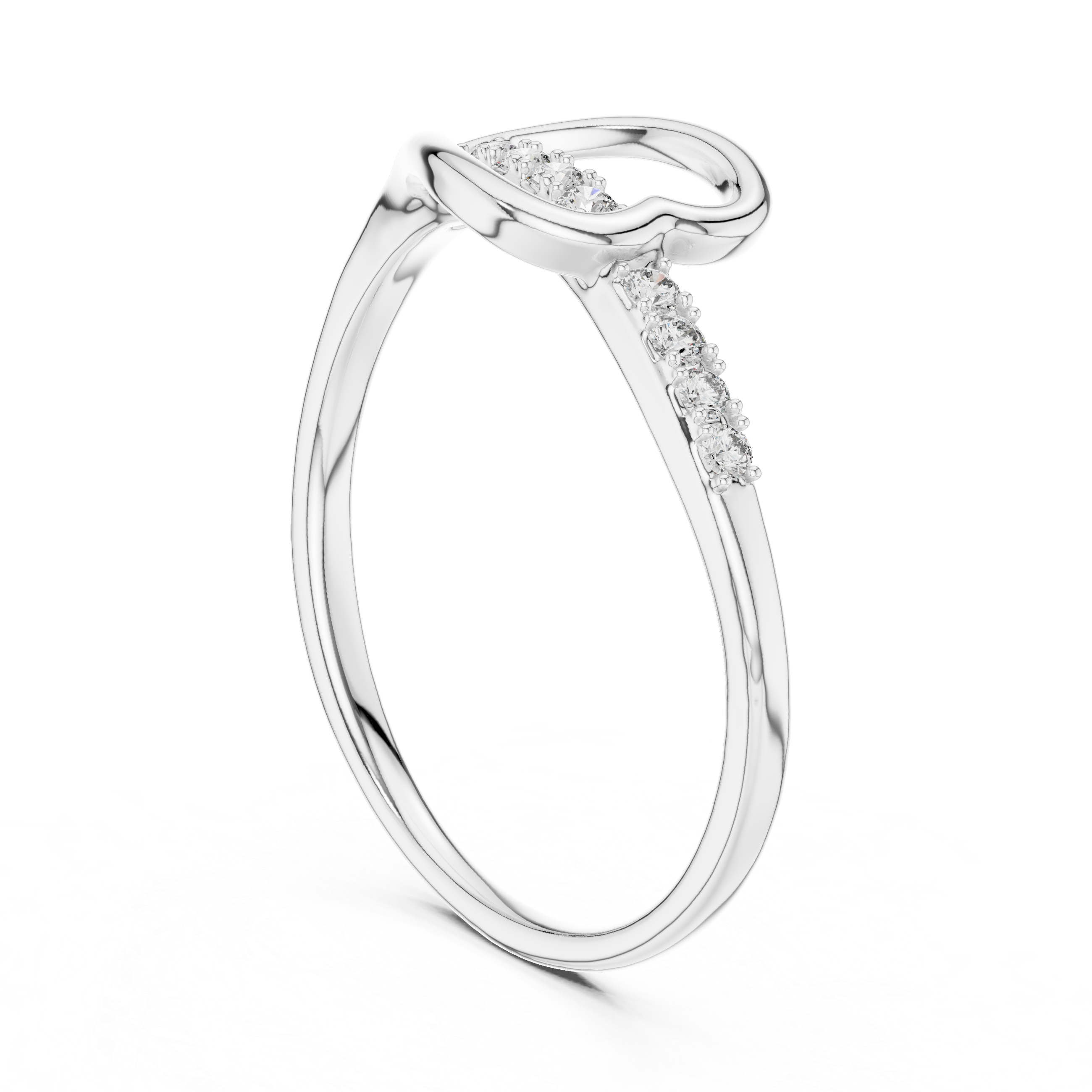 Modern Loop Diamond Accent Ring