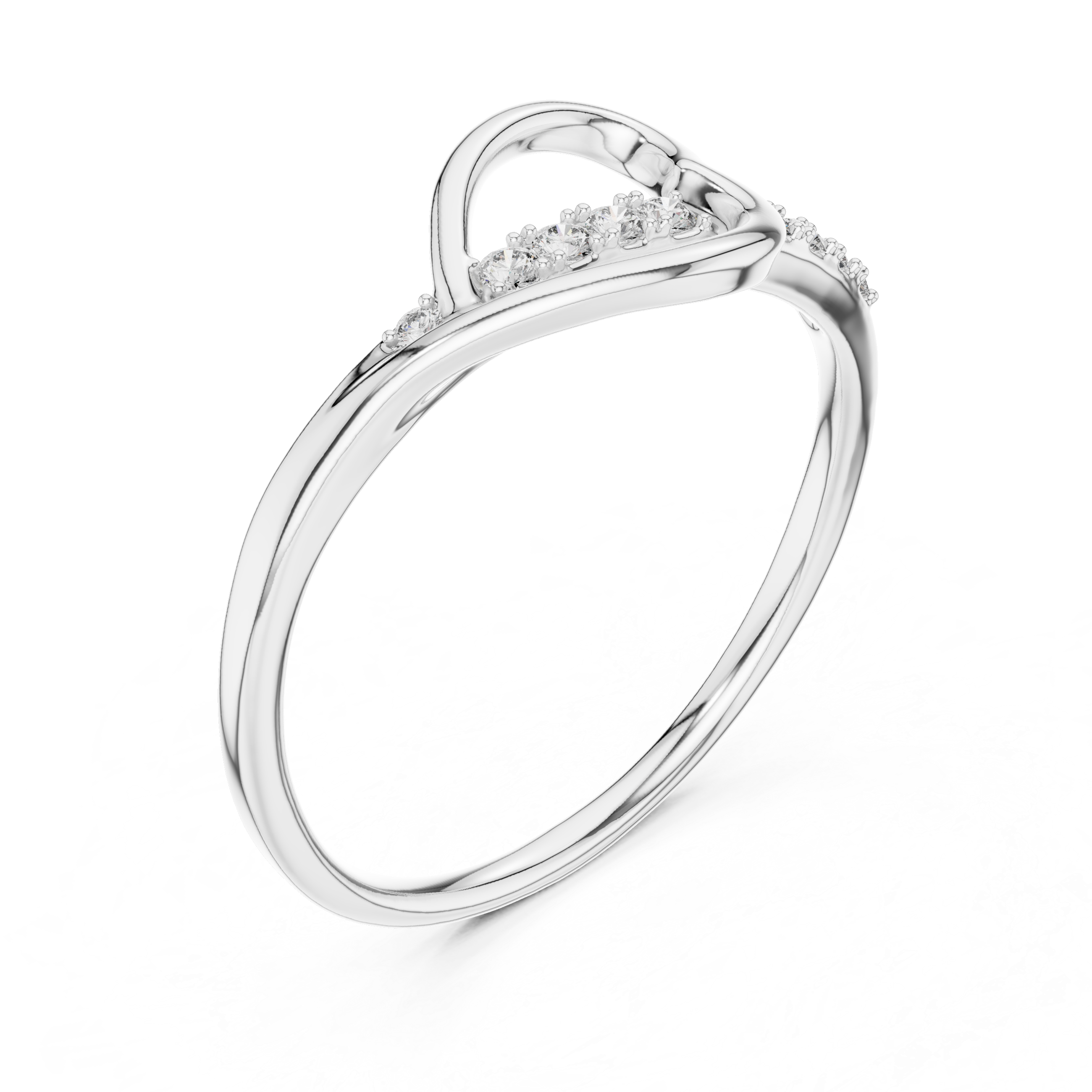 Modern Loop Diamond Accent Ring