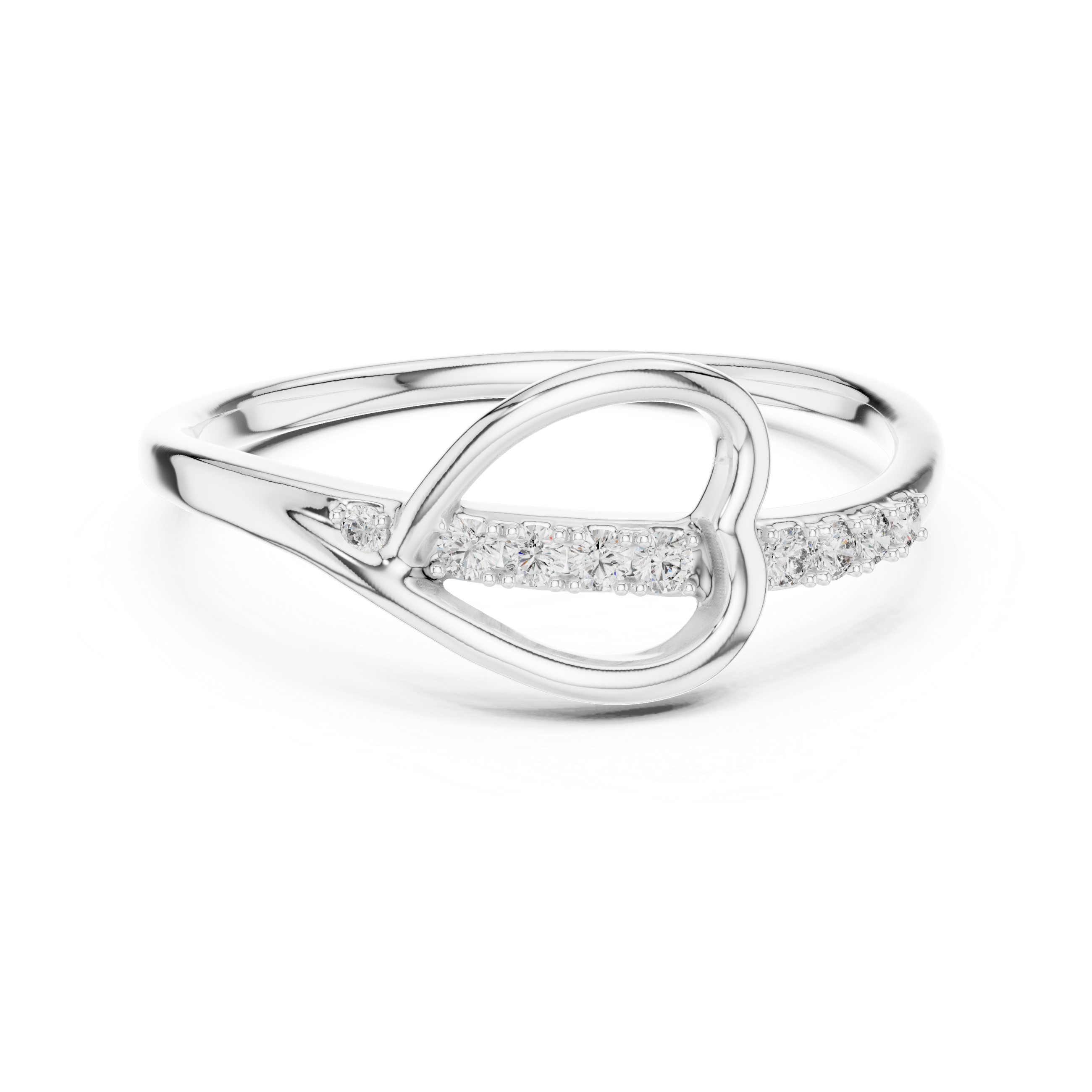Modern Loop Diamond Accent Ring