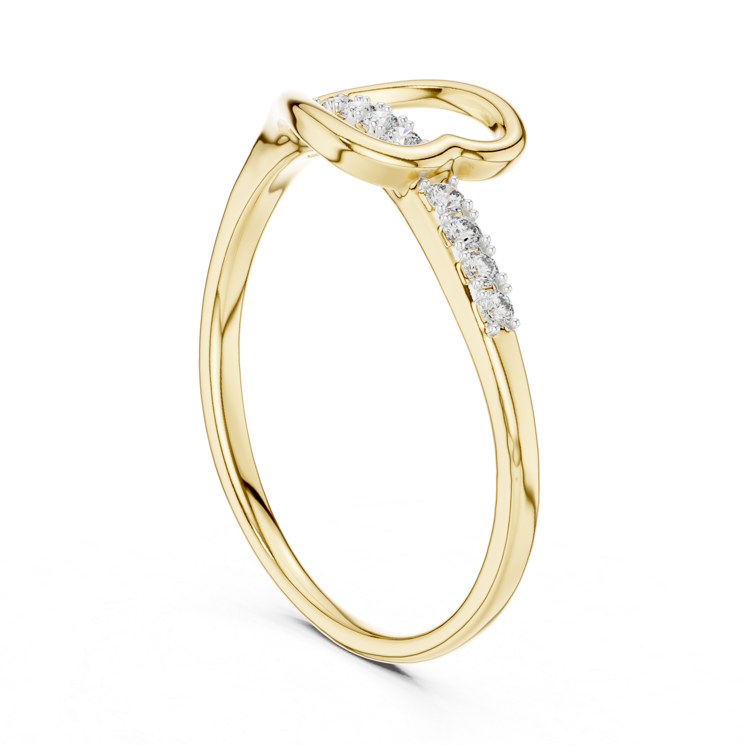 Modern Loop Diamond Accent Ring