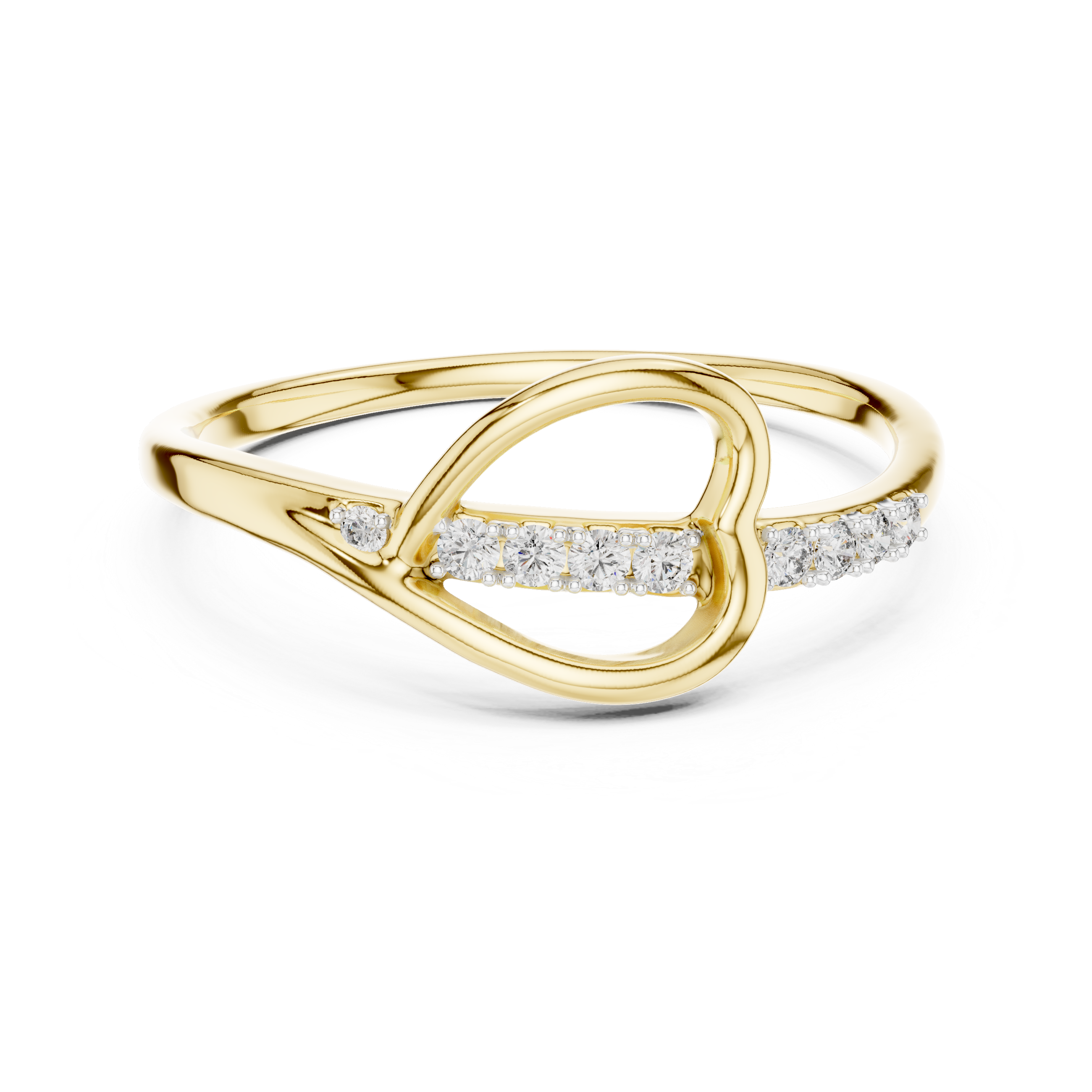 Modern Loop Diamond Accent Ring