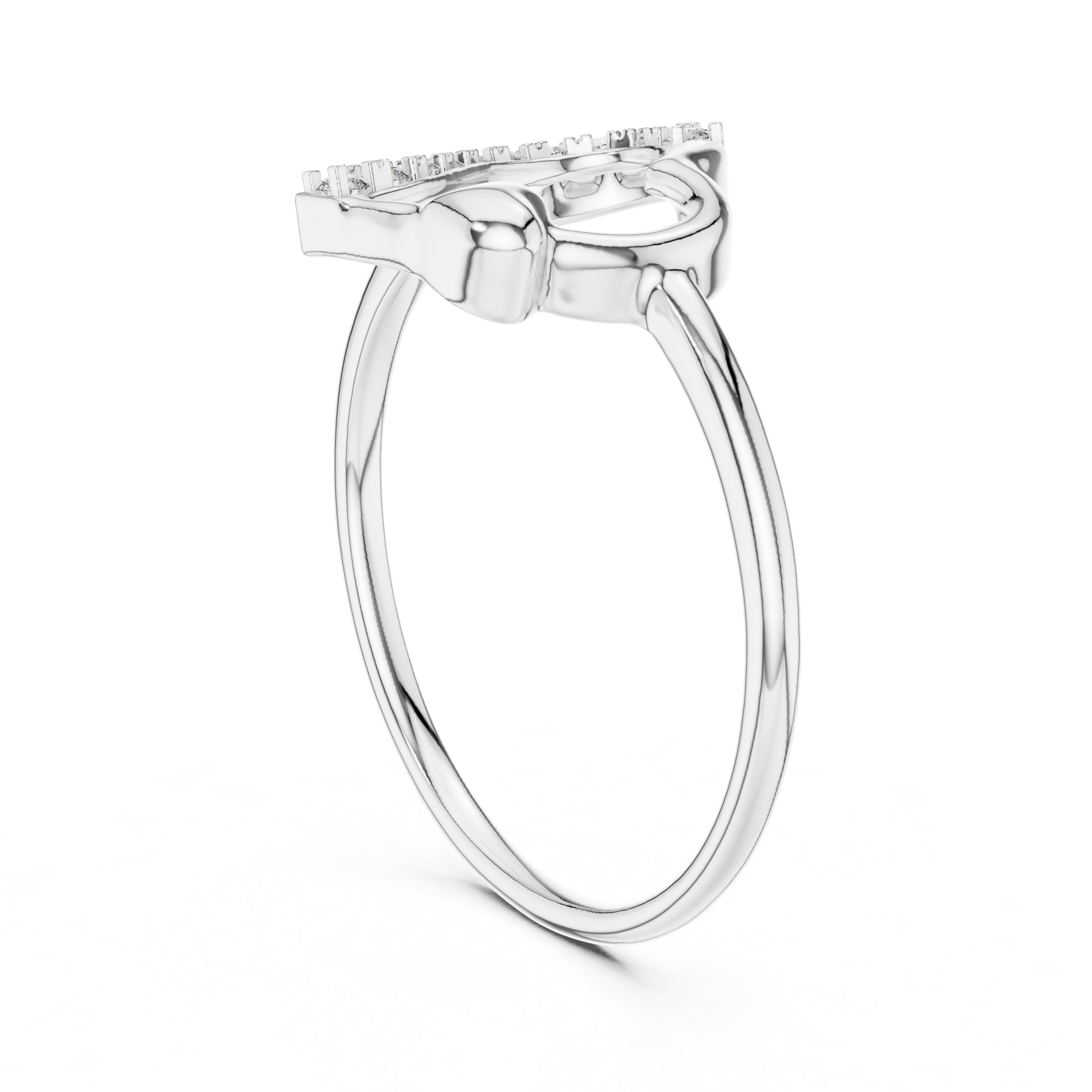 Diamond Open Heart Ring with Accent Detail