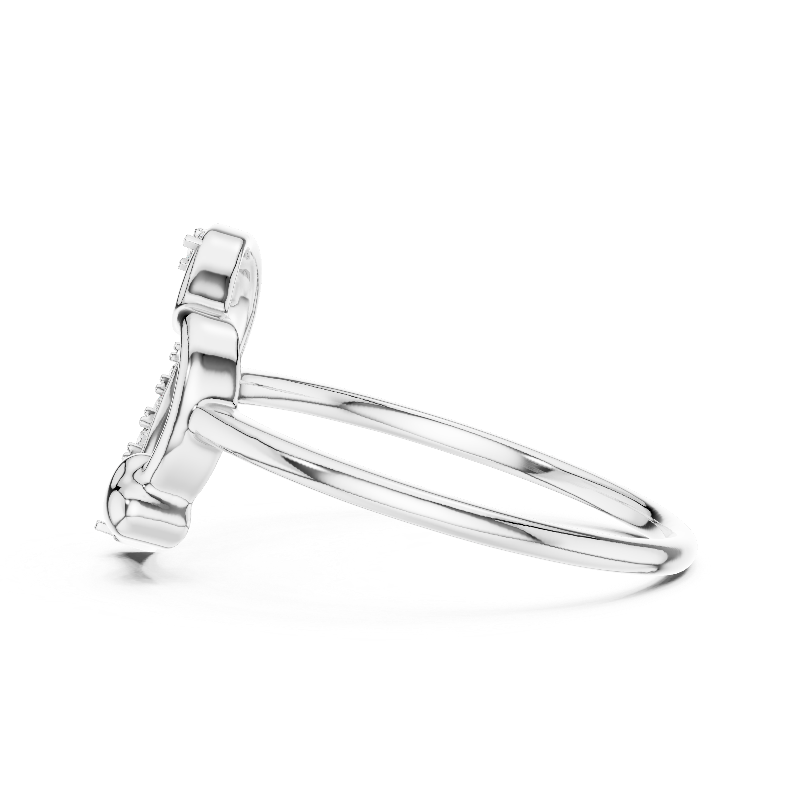 Diamond Open Heart Ring with Accent Detail