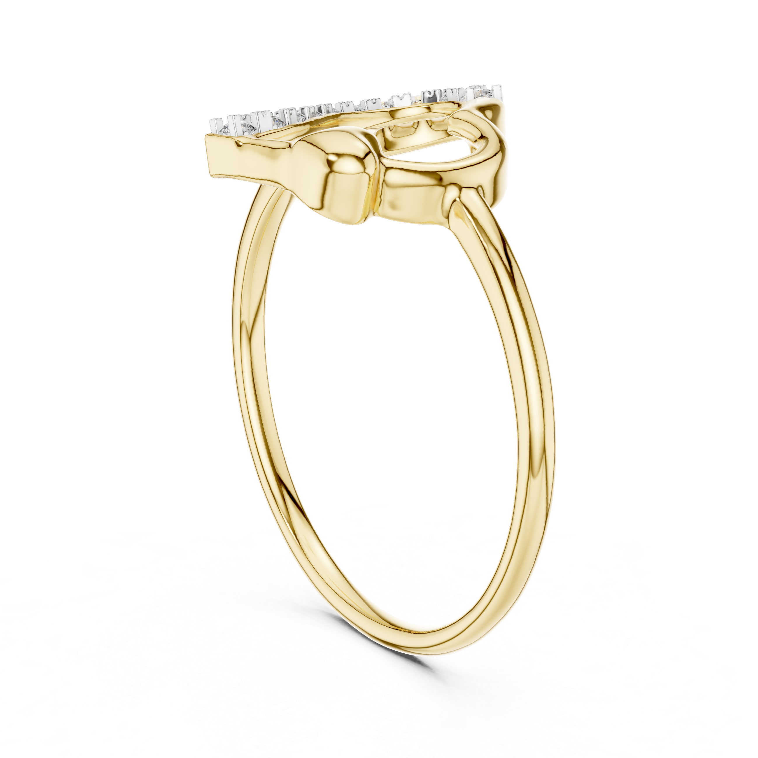 Diamond Open Heart Ring with Accent Detail