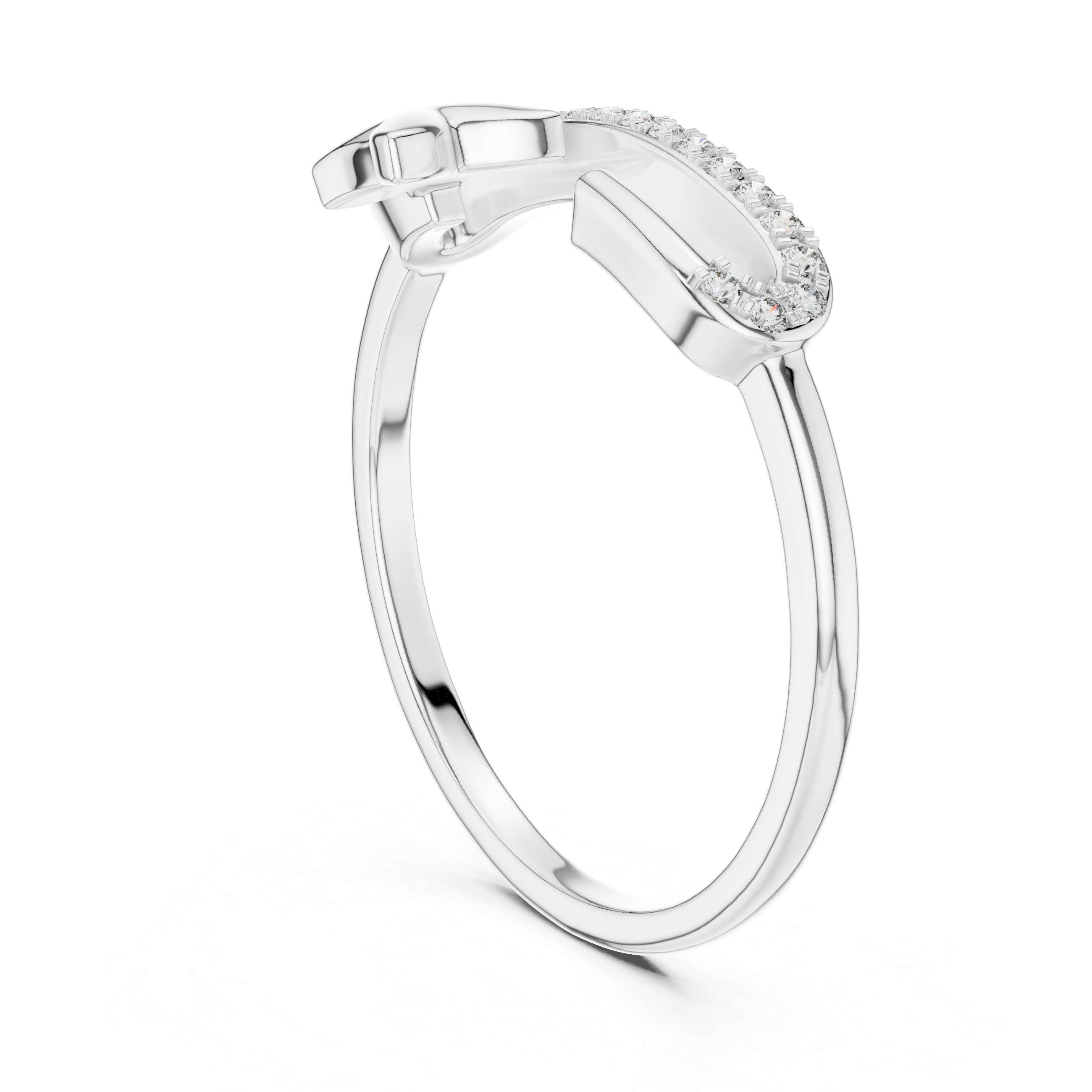Diamond Starfish Open Band Ring
