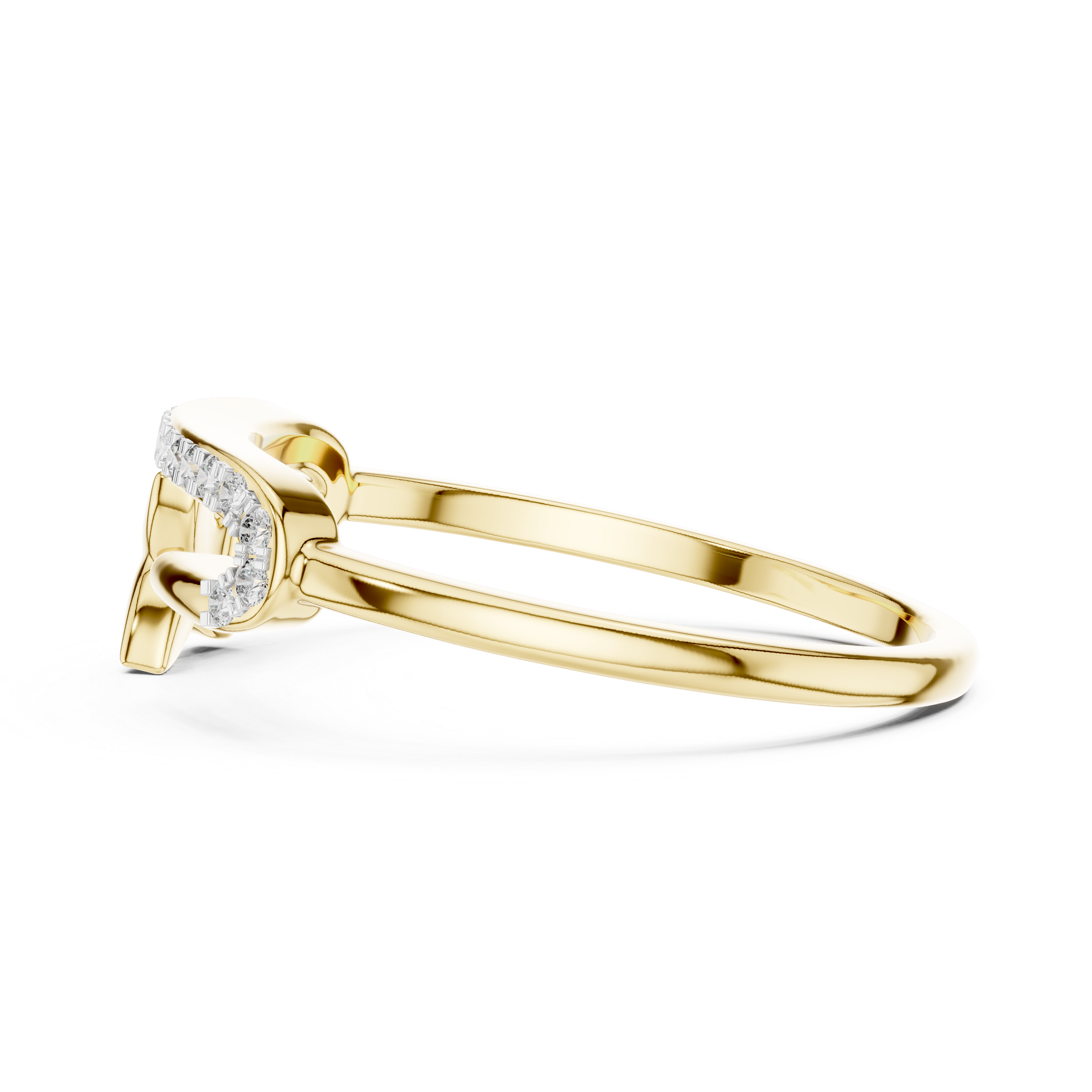 Diamond Starfish Open Band Ring