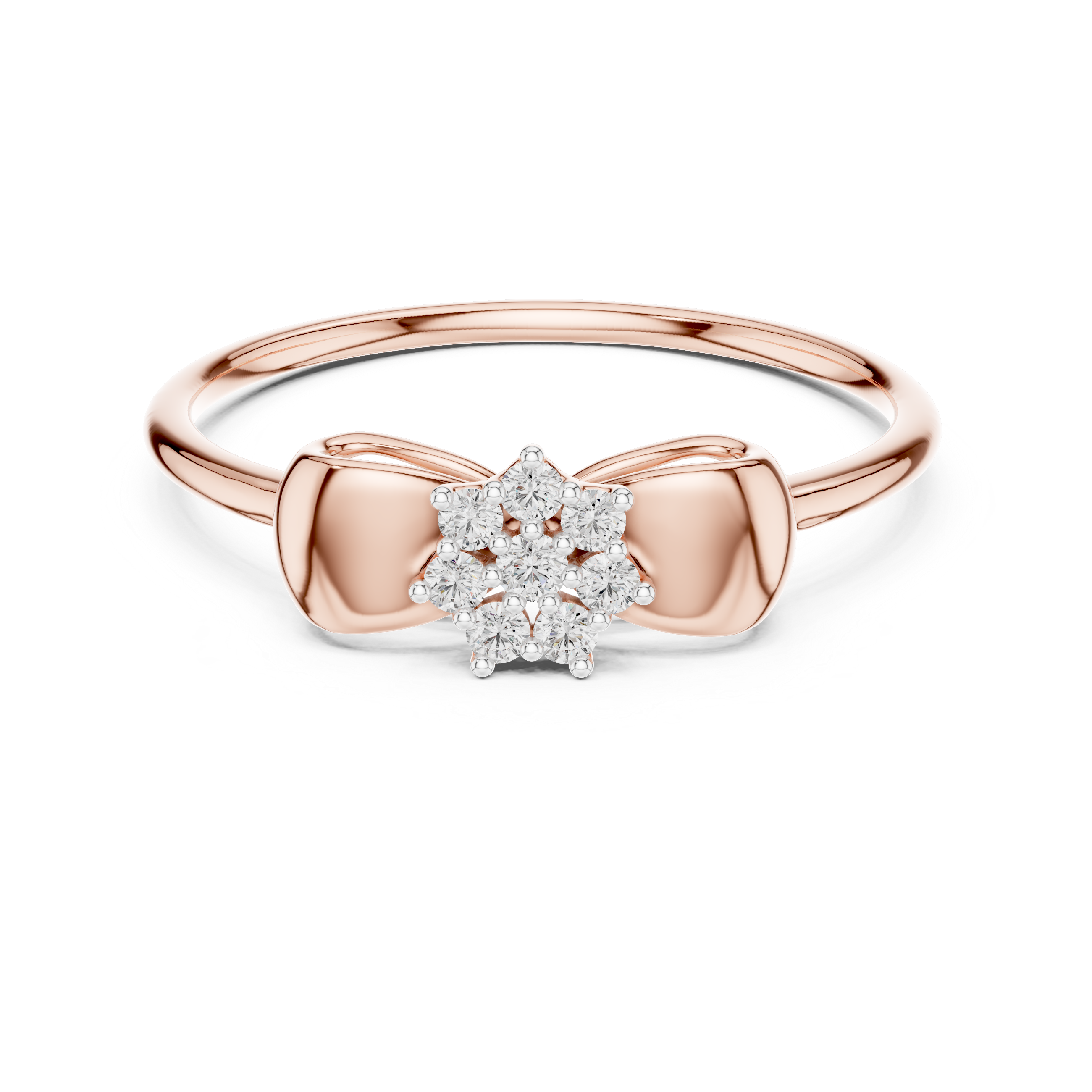 Diamond Bow Cluster Ring