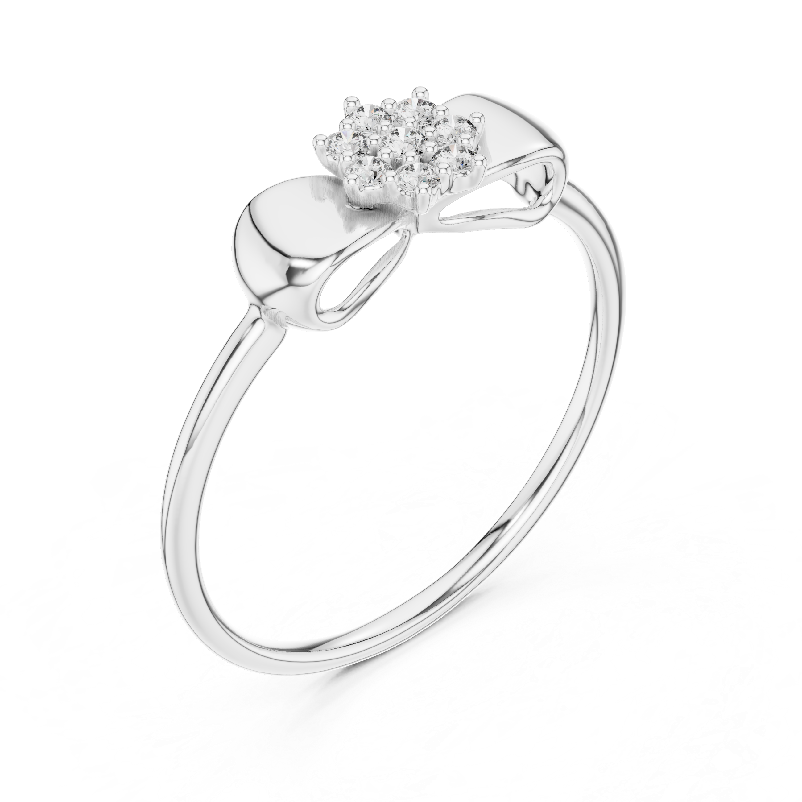 Diamond Bow Cluster Ring