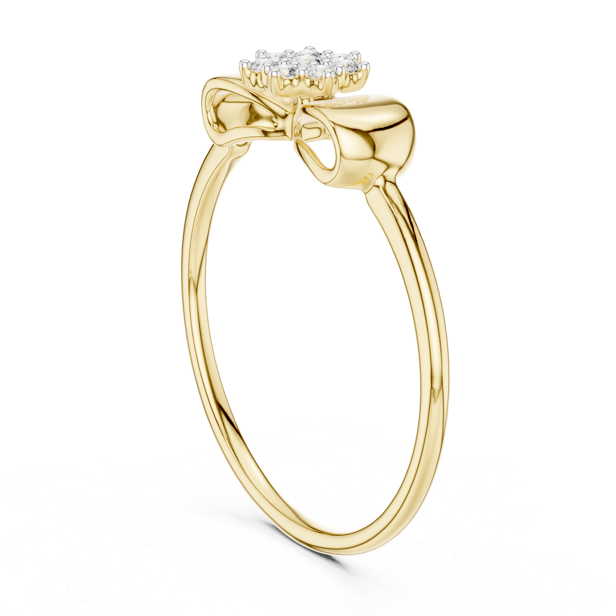 Diamond Bow Cluster Ring