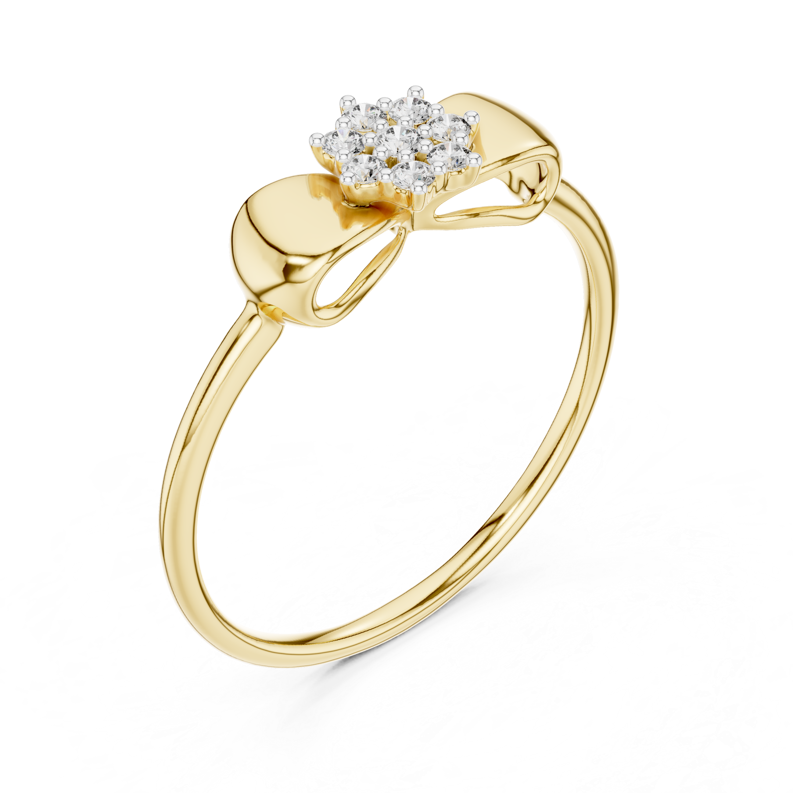 Diamond Bow Cluster Ring