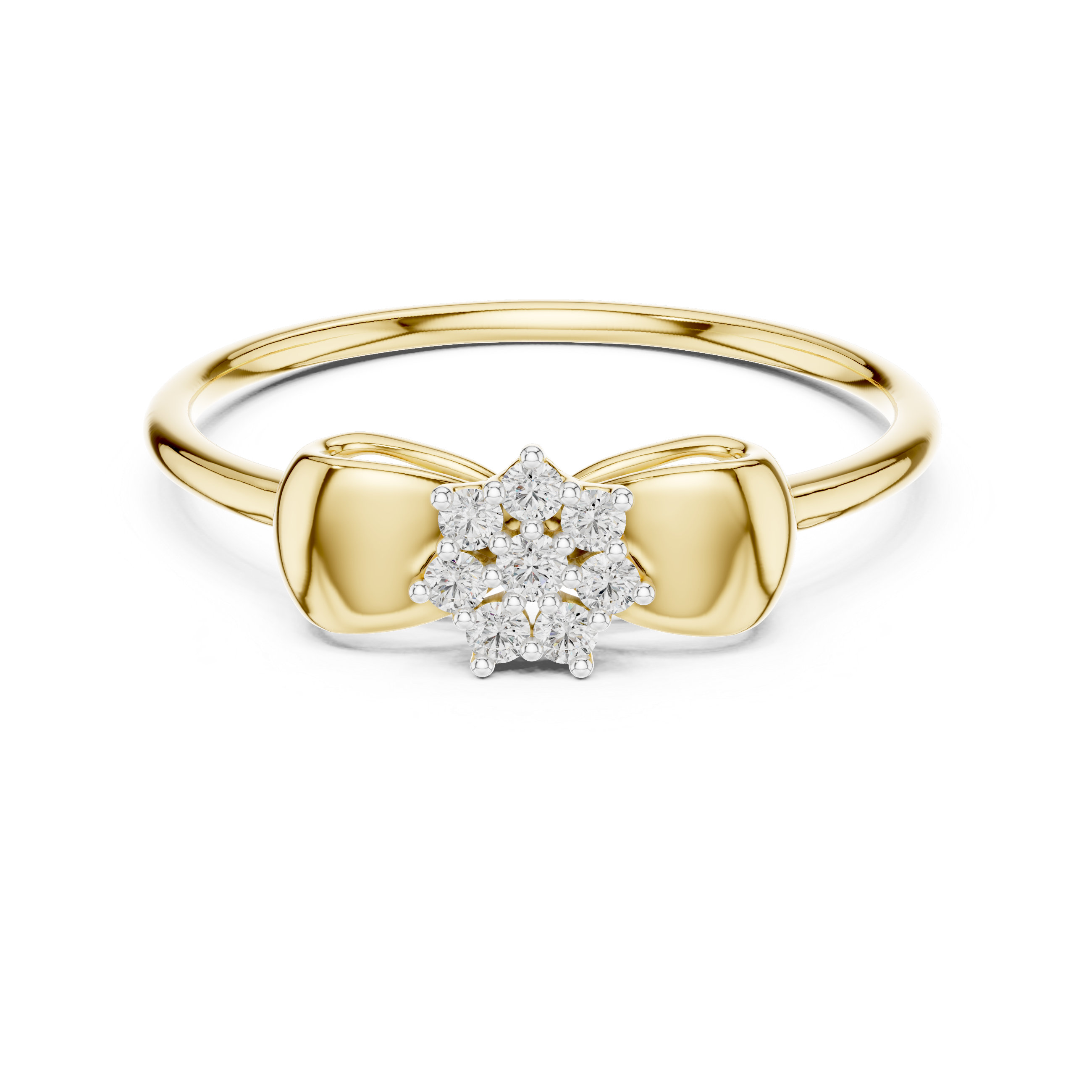 Diamond Bow Cluster Ring