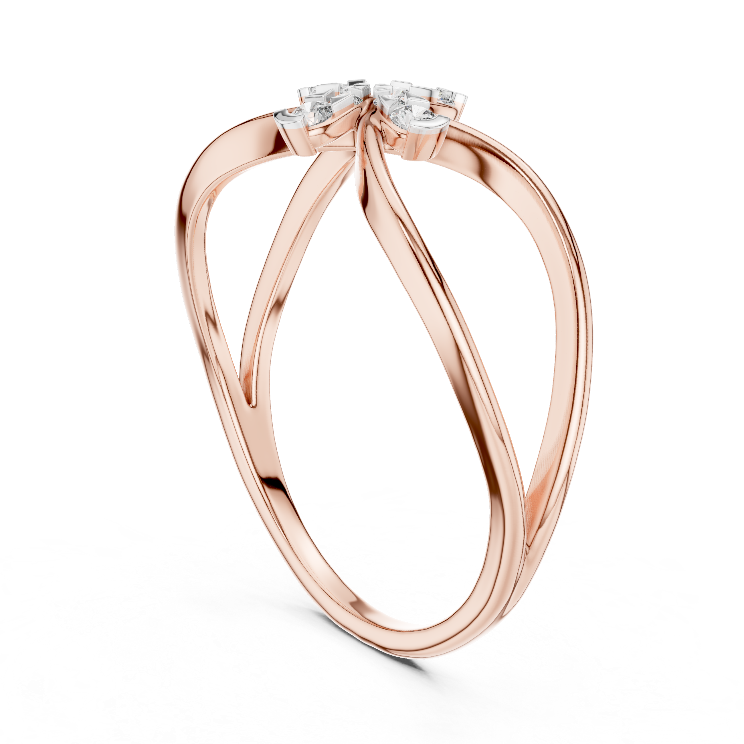 Infinity Loop Diamond Flower Ring
