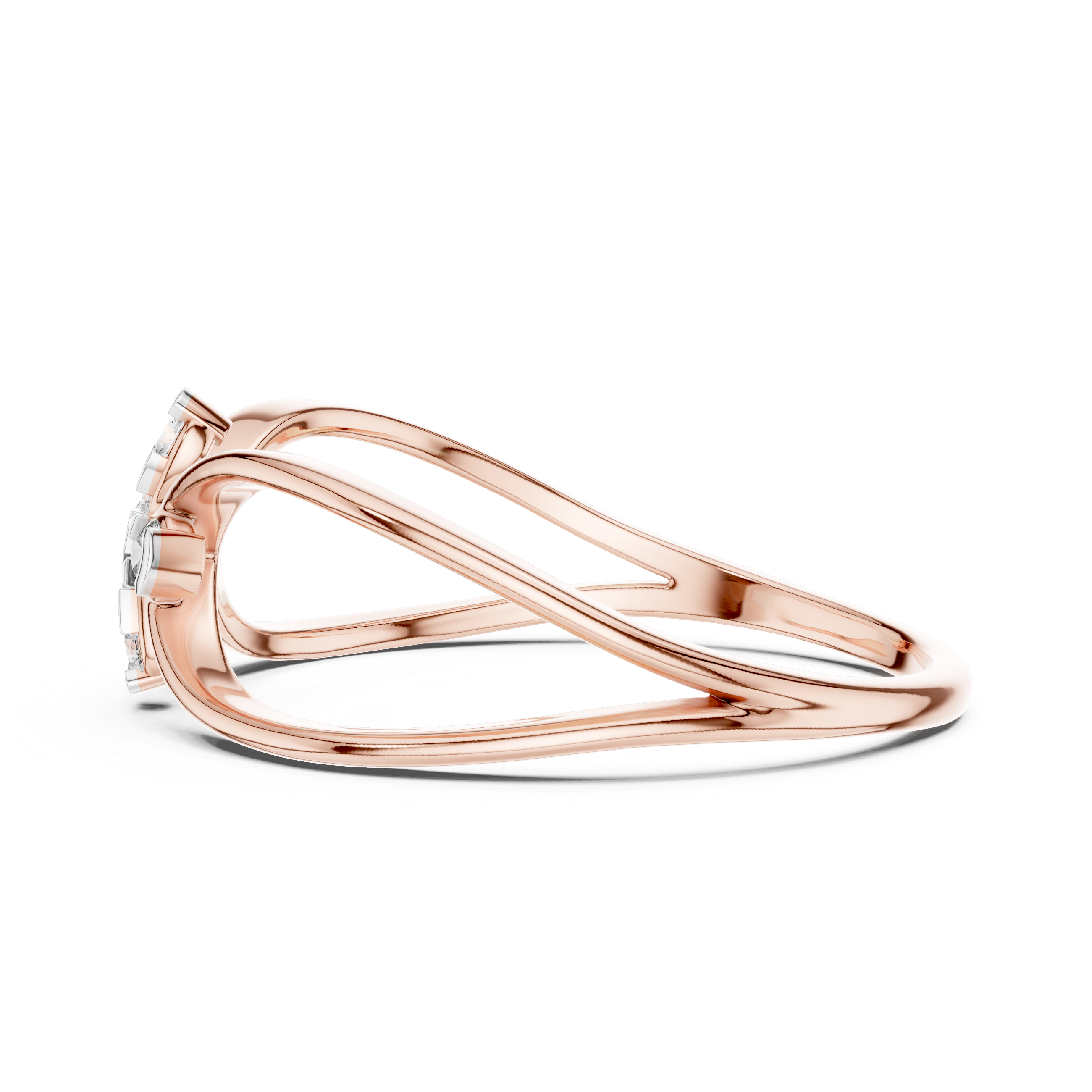 Infinity Loop Diamond Flower Ring
