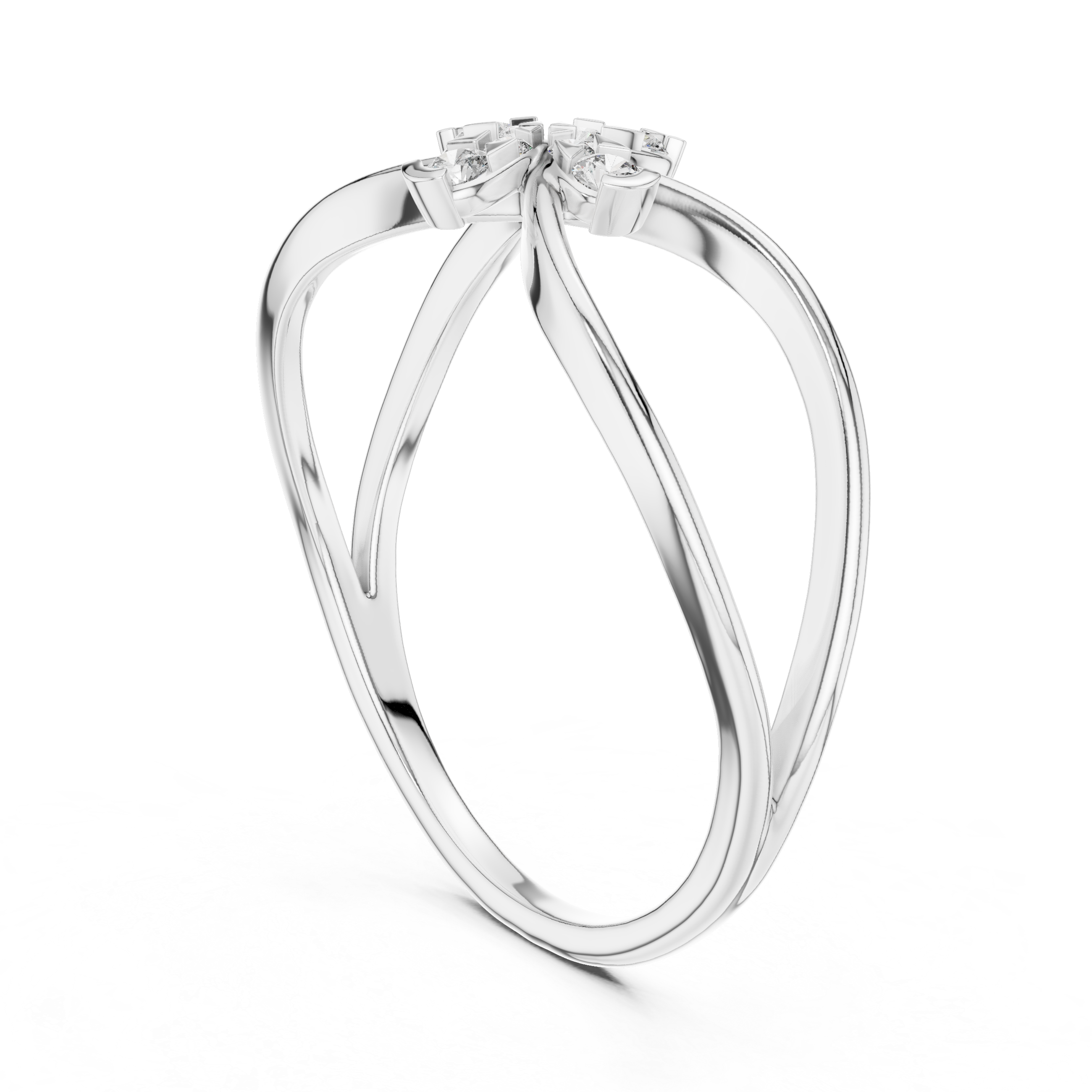 Infinity Loop Diamond Flower Ring