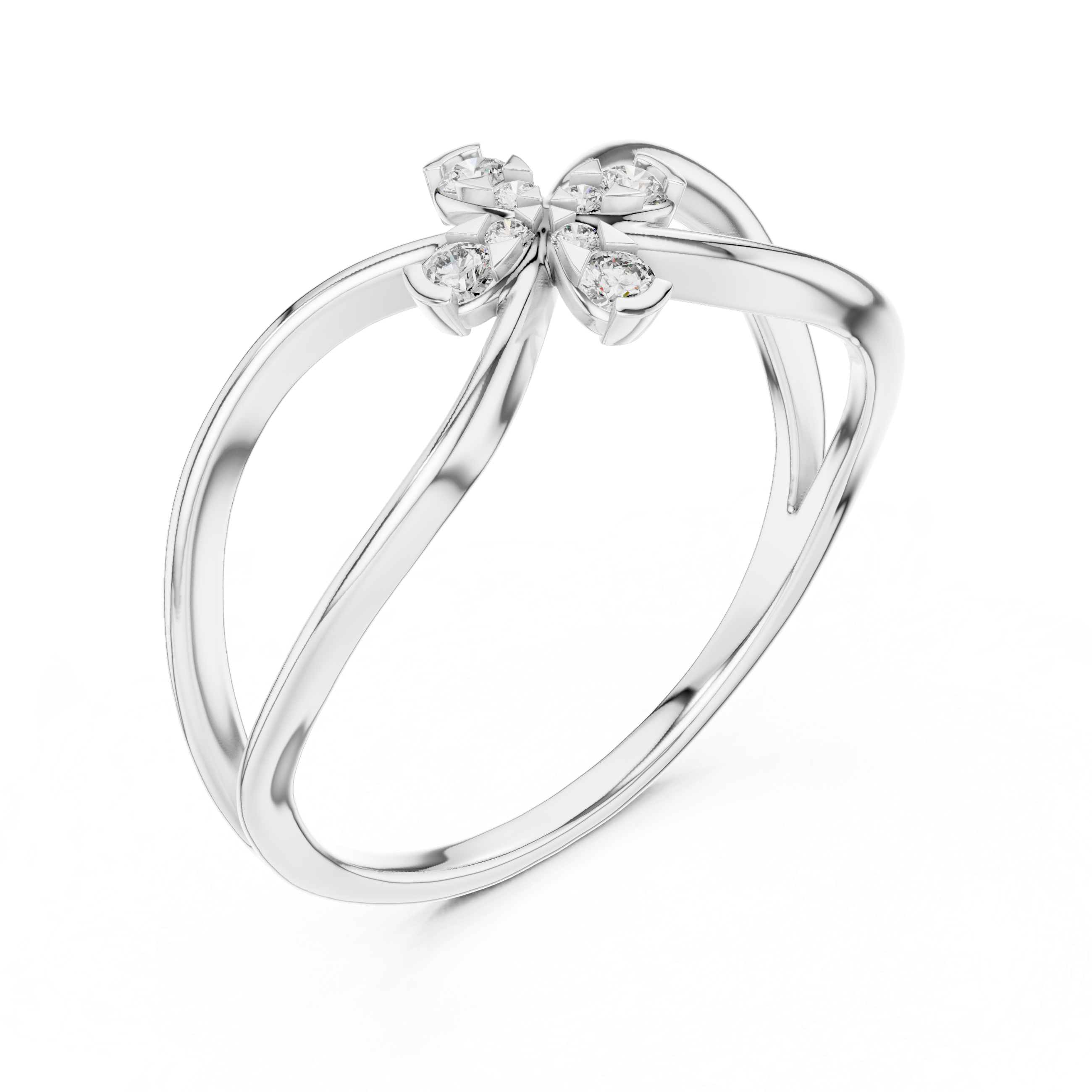 Infinity Loop Diamond Flower Ring