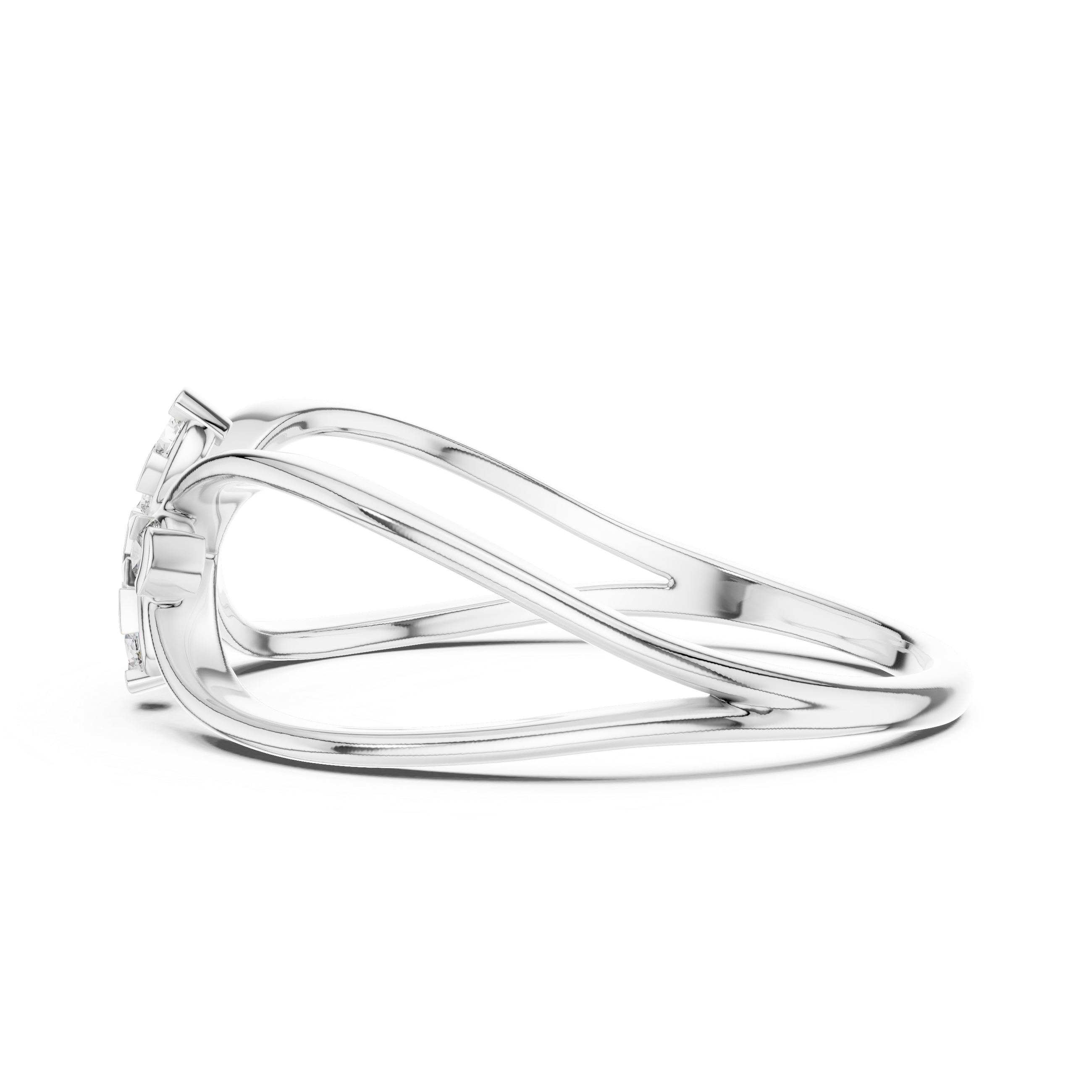 Infinity Loop Diamond Flower Ring