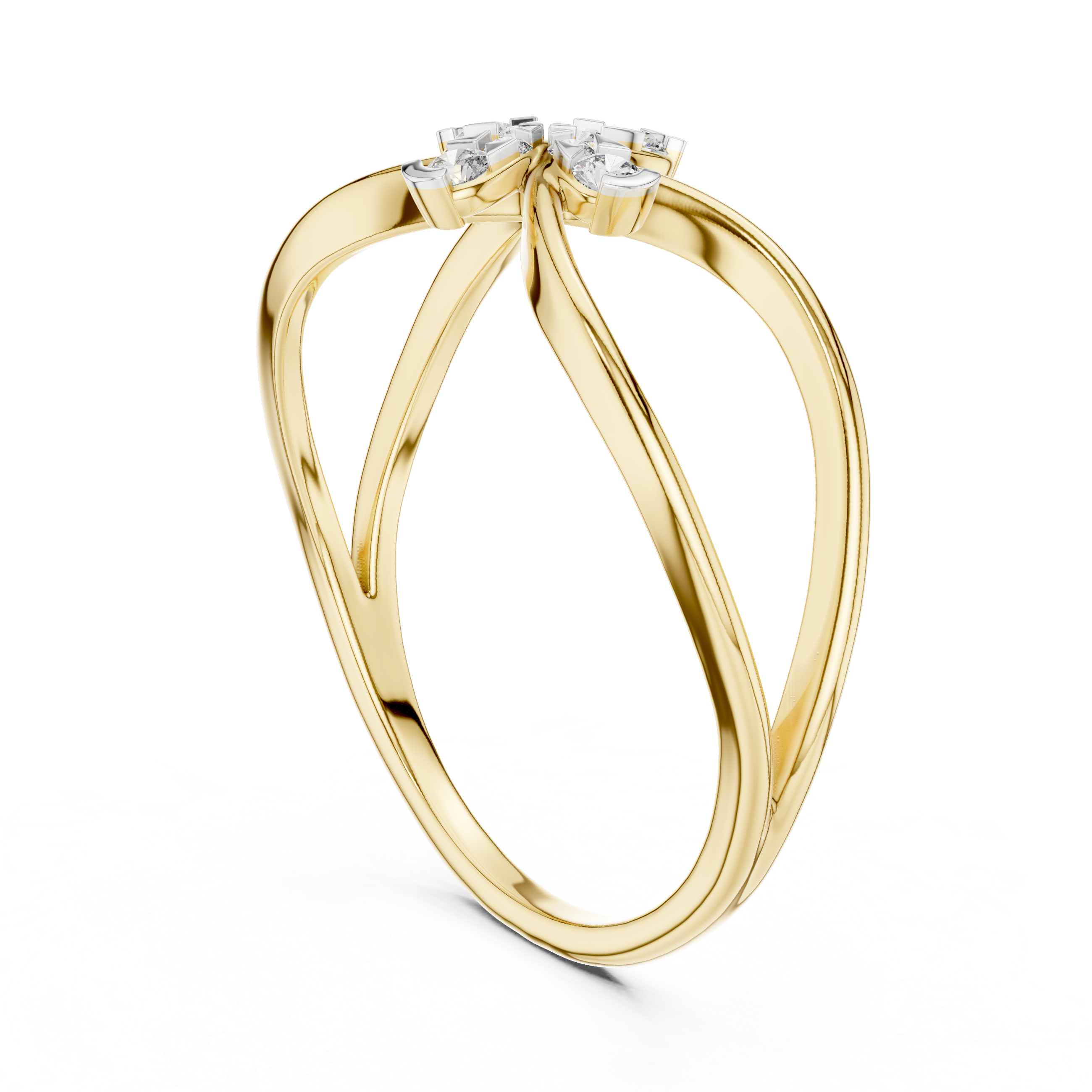 Infinity Loop Diamond Flower Ring