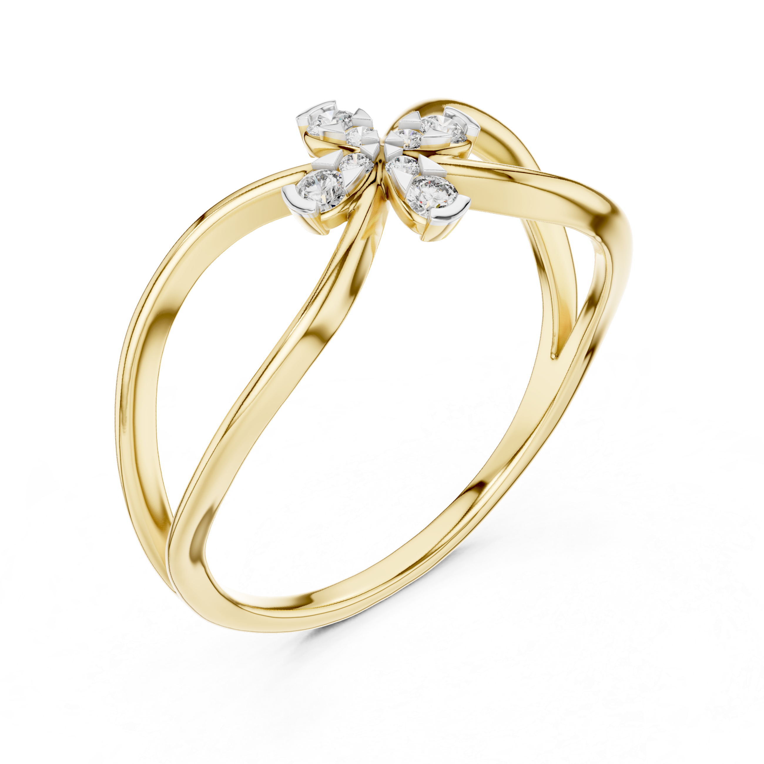 Infinity Loop Diamond Flower Ring